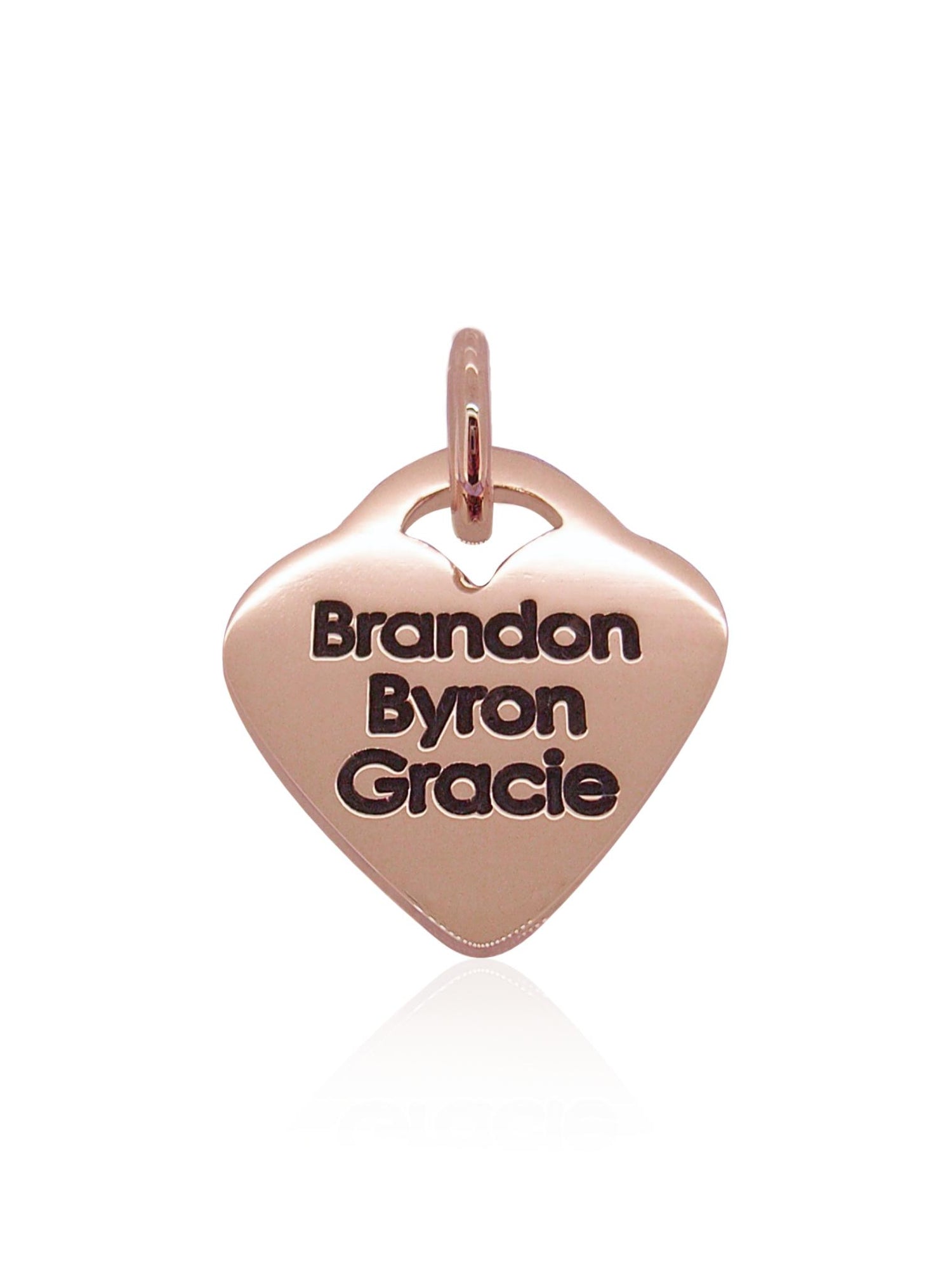 Aurelia Personalised Love Heart Tag Pendant in 9ct Rose Gold