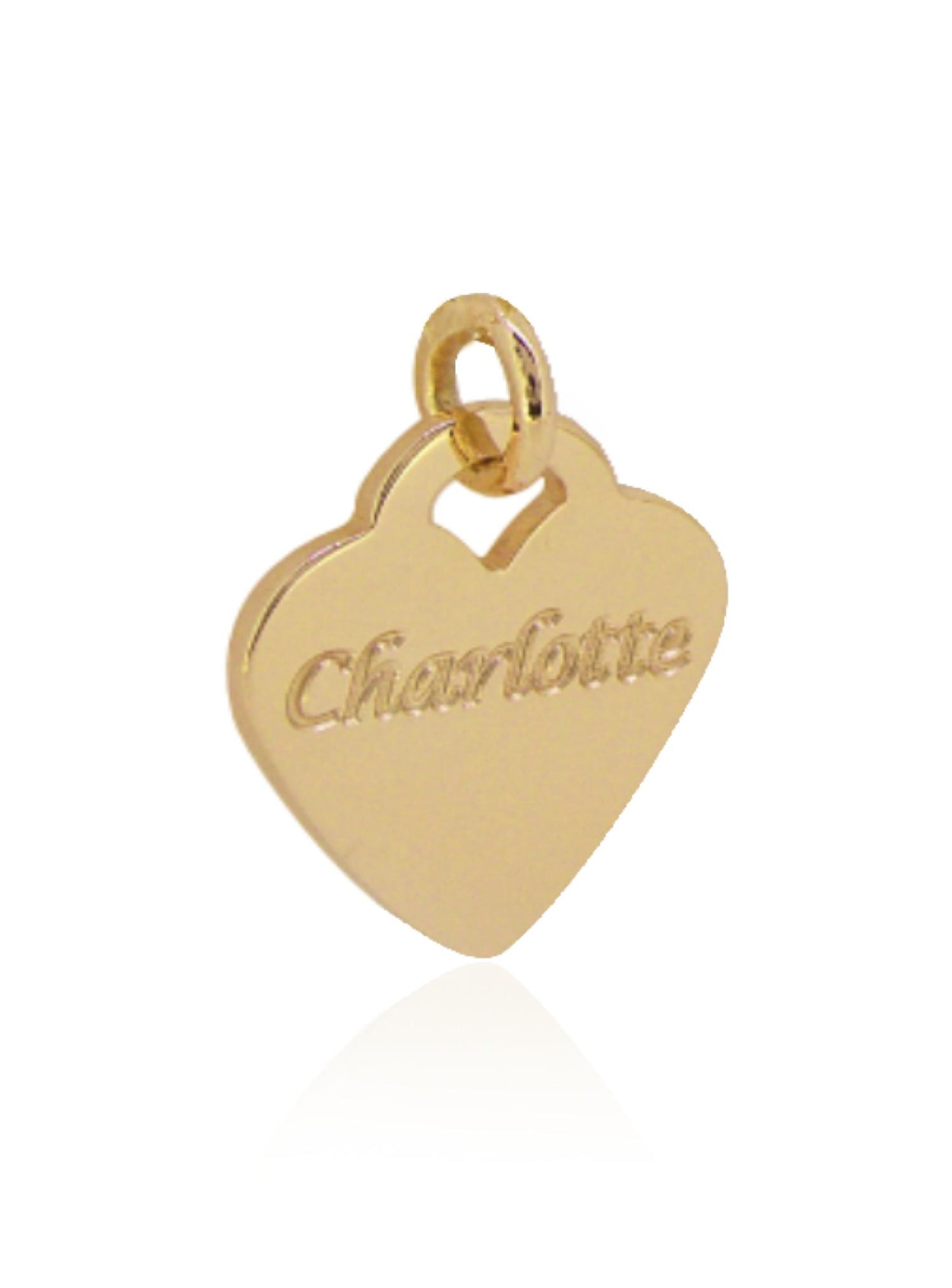 Aurelia Personalised Love Heart Tag Pendant in 9ct Gold