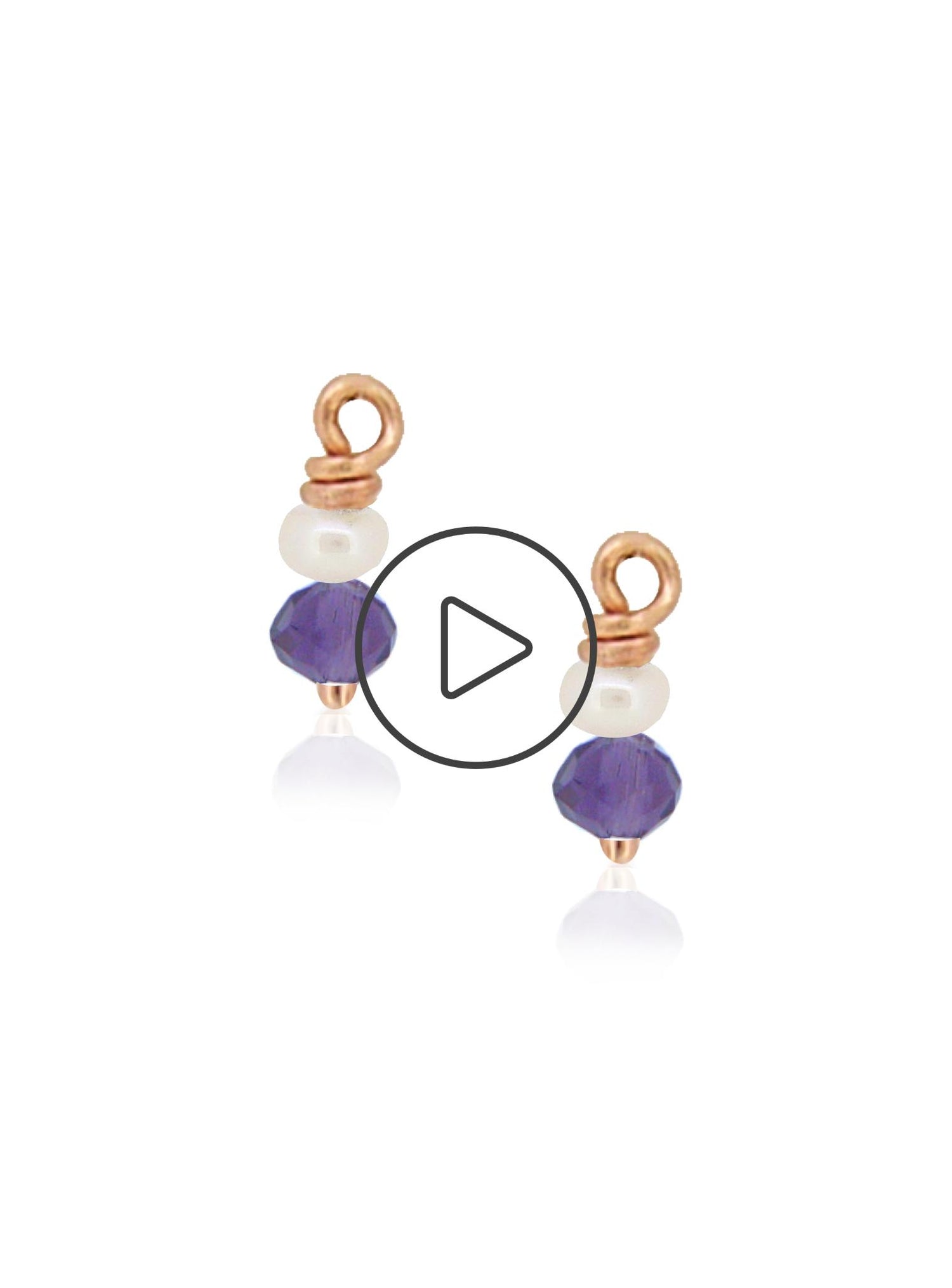Amethyst Pearl Drops for Sleeper Earrings in 9ct Rose Gold