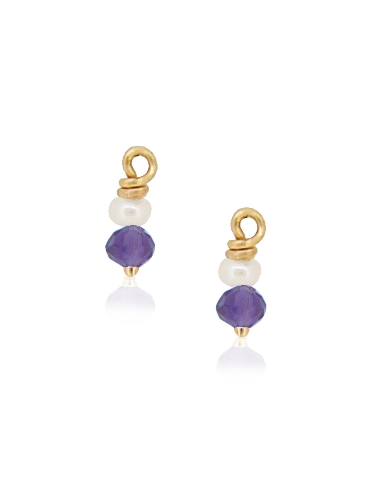 Amethyst Pearl Drops for Sleeper Earrings in 9ct Gold