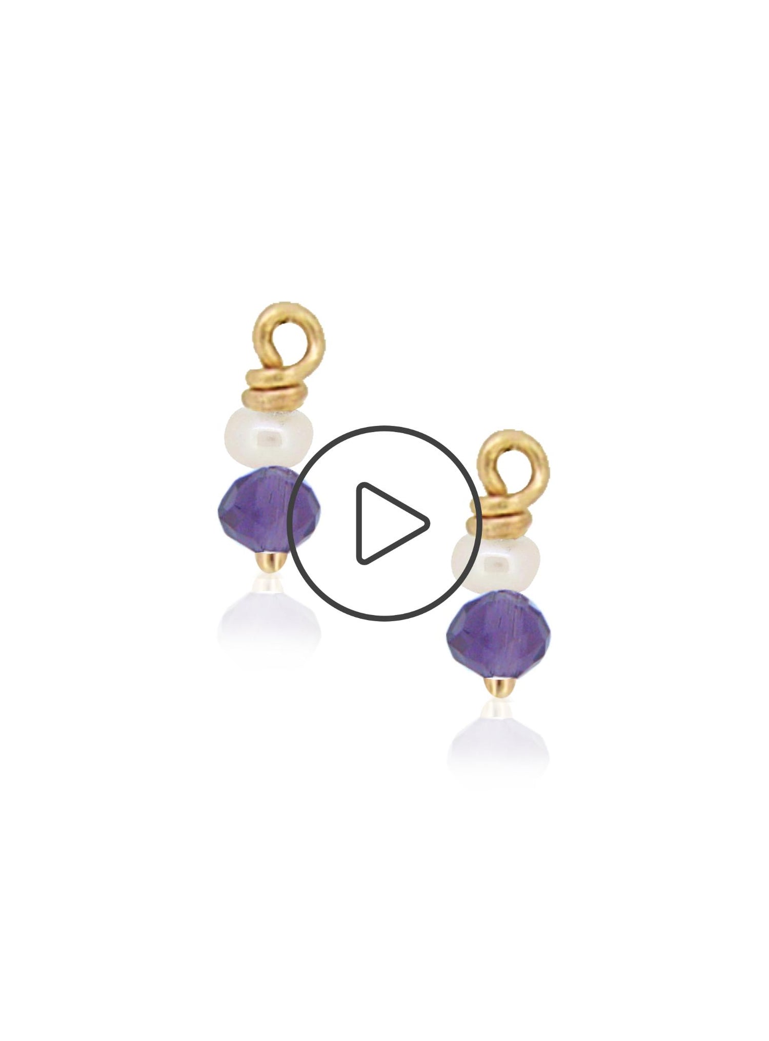 Amethyst Pearl Drops for Sleeper Earrings in 9ct Gold