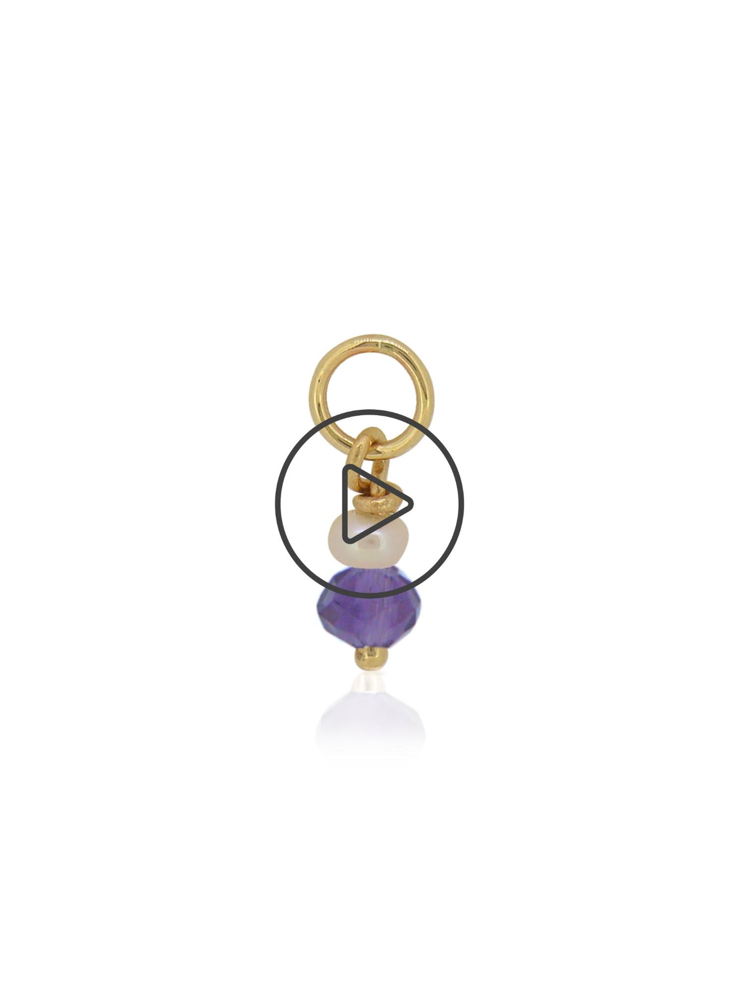 Amethyst and Pearl Drop Charm in 9ct Gold