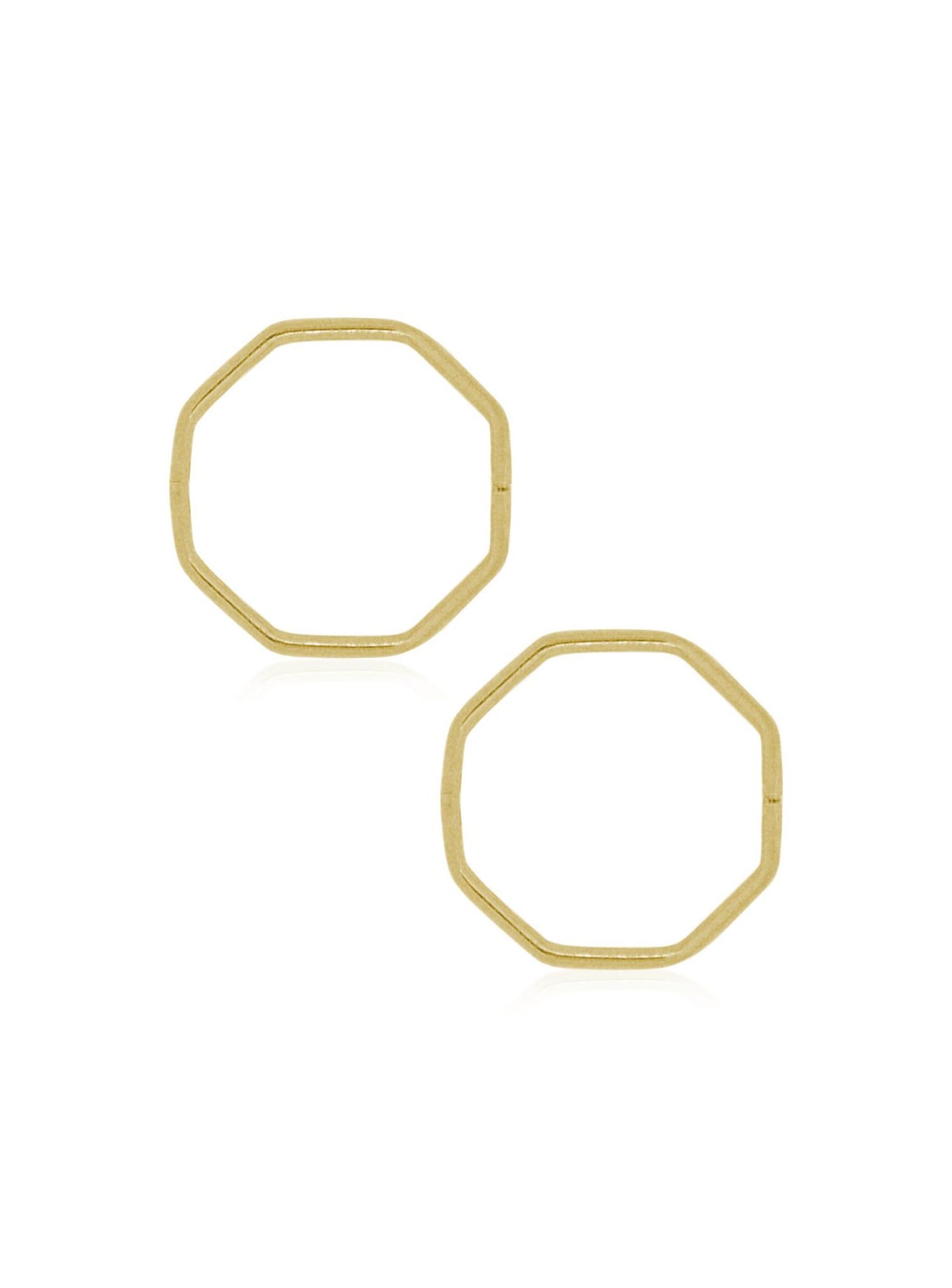 Small Octagonal Sleeper Hoop Earrings in 22ct Gold