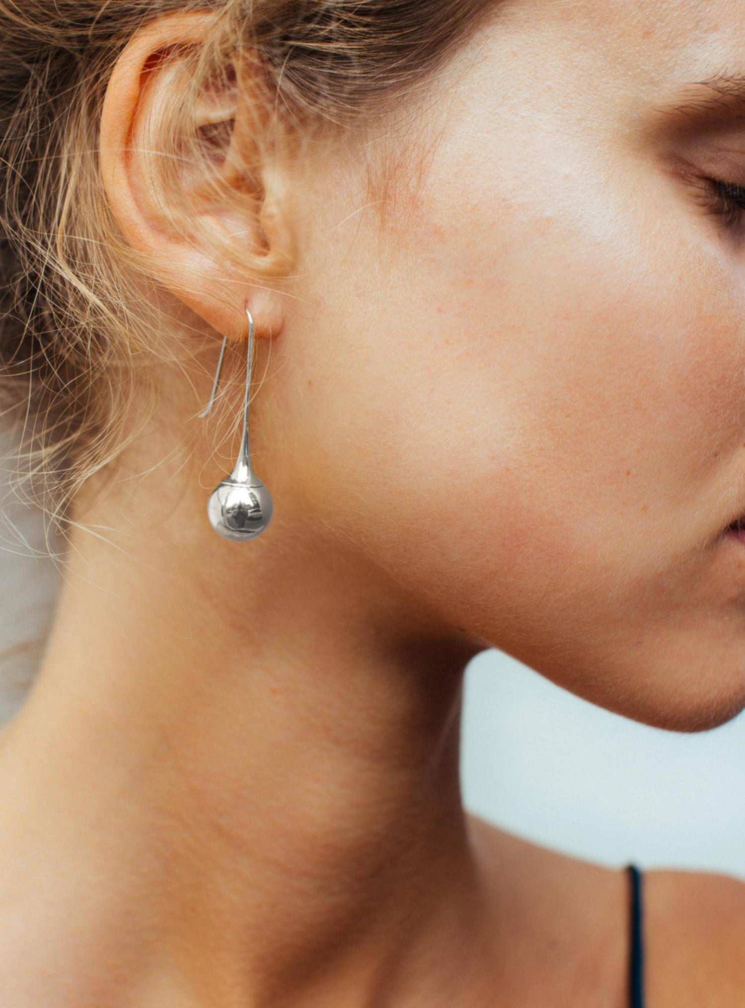 Pastiche Ball Drop Earrings in Silver