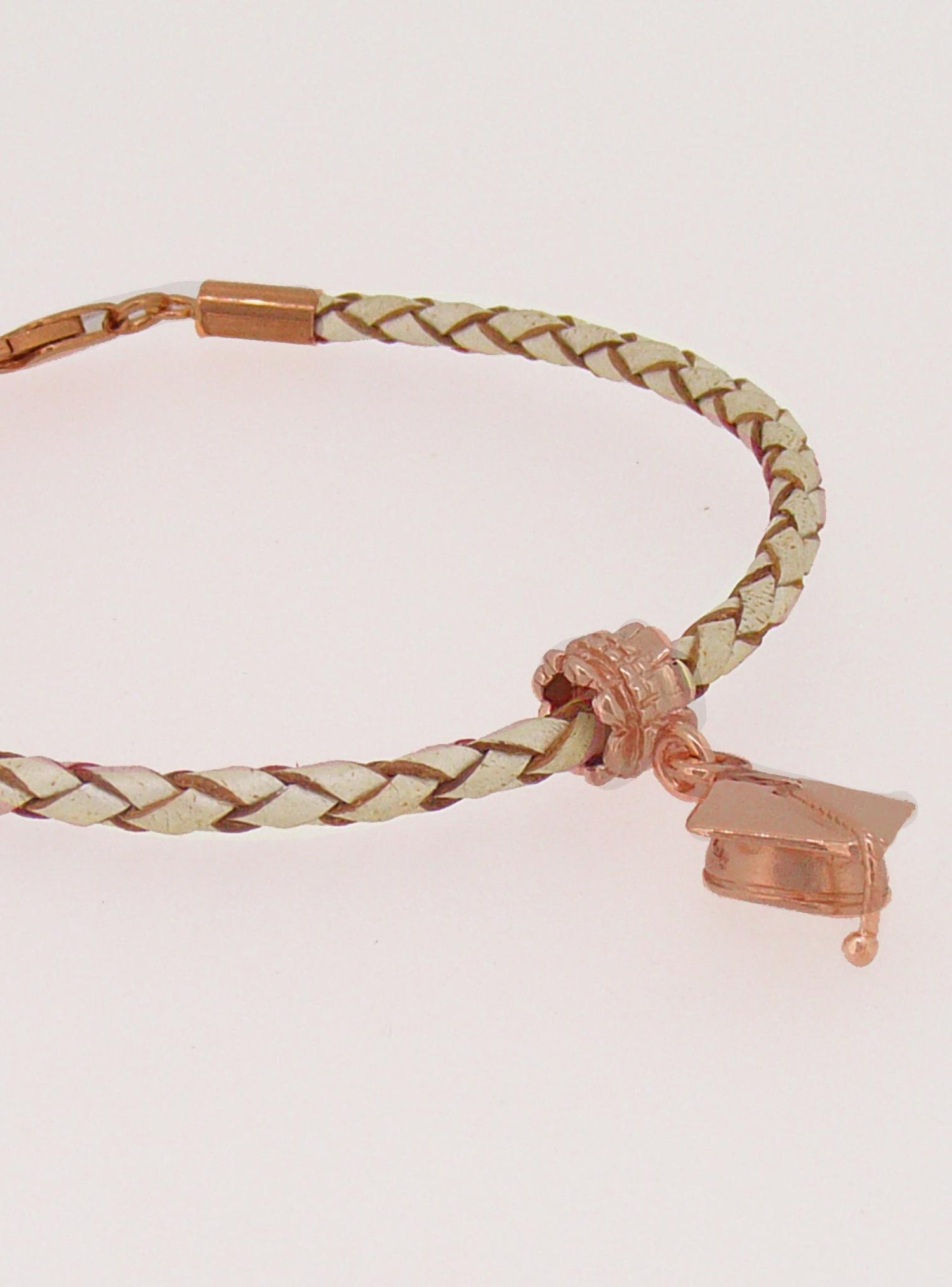 Mortar Board Graduation Hat Bead Charm in 9ct Rose Gold