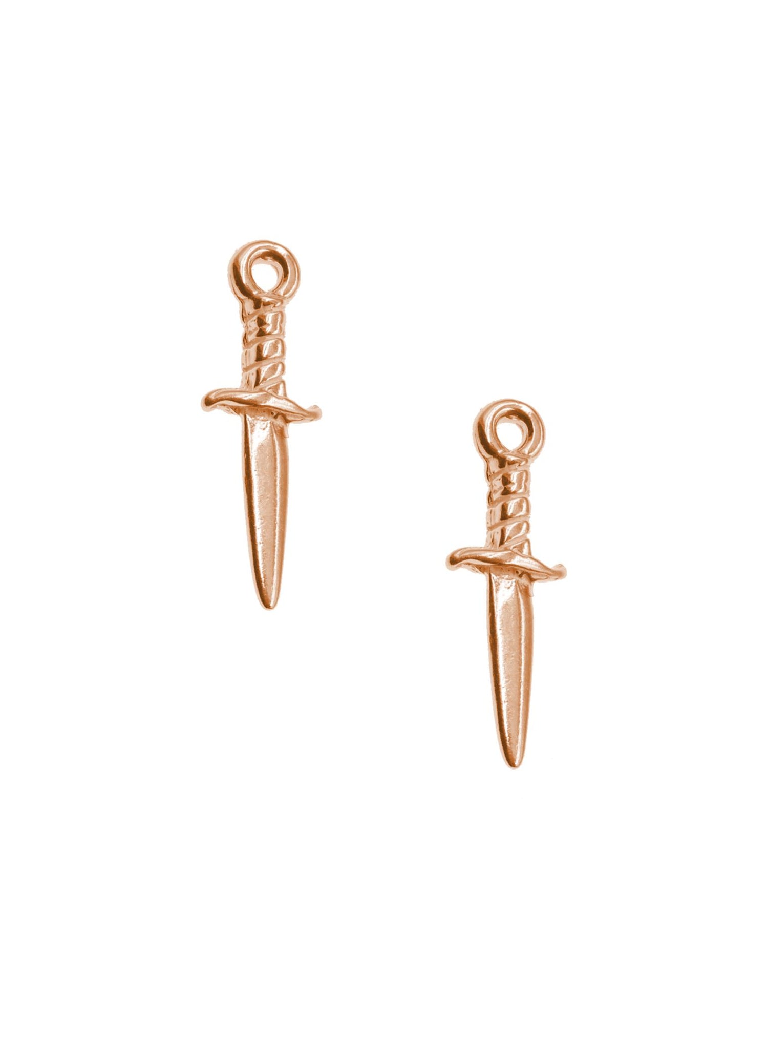 Dagger Charms for Sleeper Earrings in 9ct Rose Gold