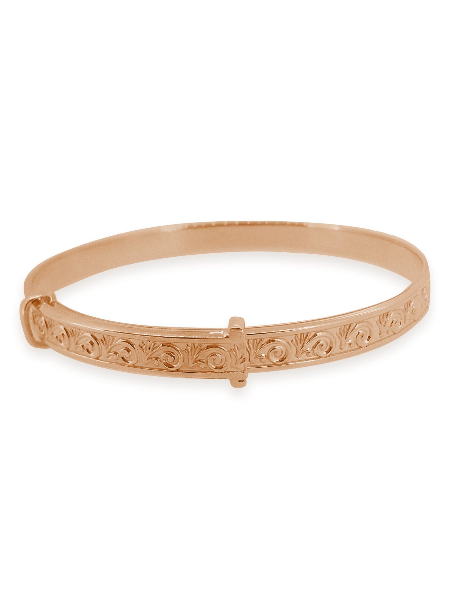 Expanding Filigree 4mm Bangle Baby Adult in 9ct Rose Gold