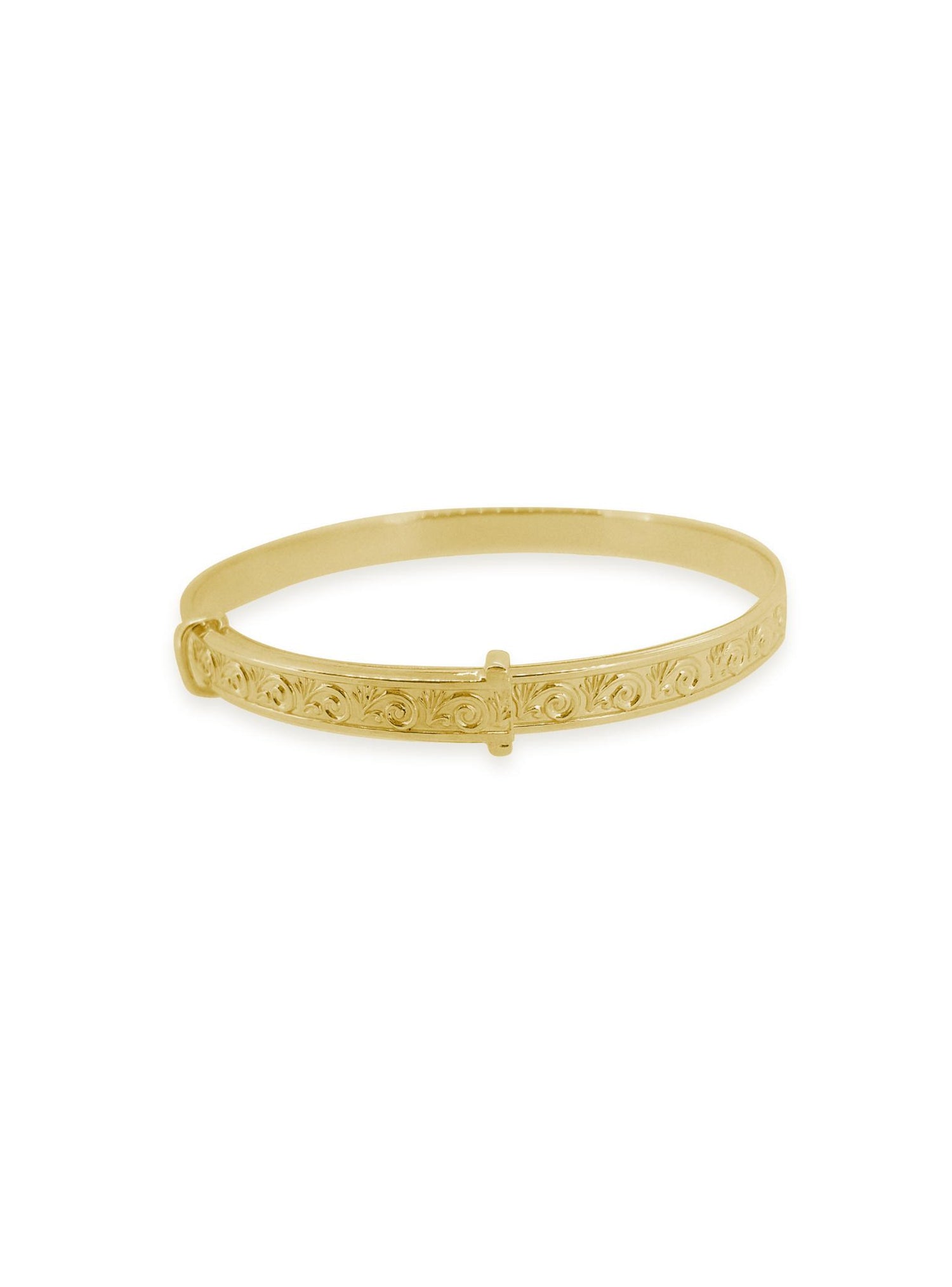 Expanding Filigree 4mm Bangle Baby Adult in 9ct Gold