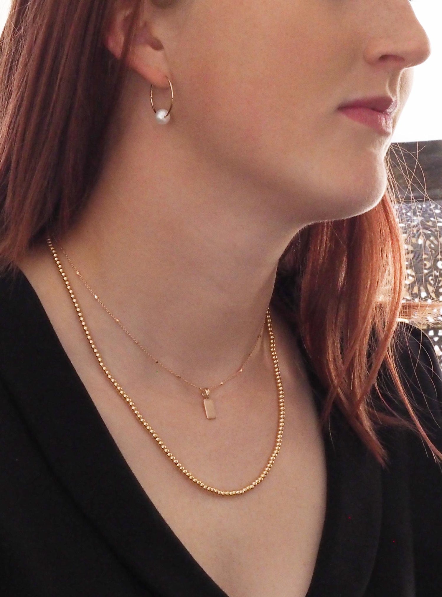 Aurelia Dainty Tag Charm Pendant in 9ct Rose Gold