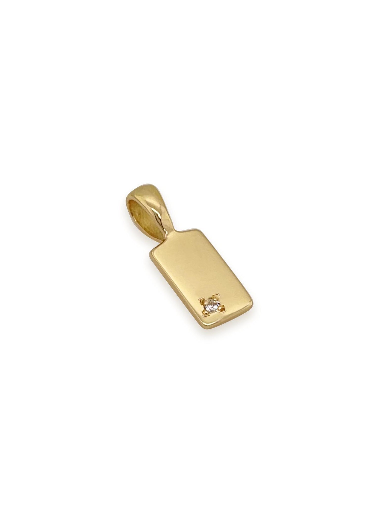 Aurelia Birthstone Tag Charm Pendant in 9ct Gold