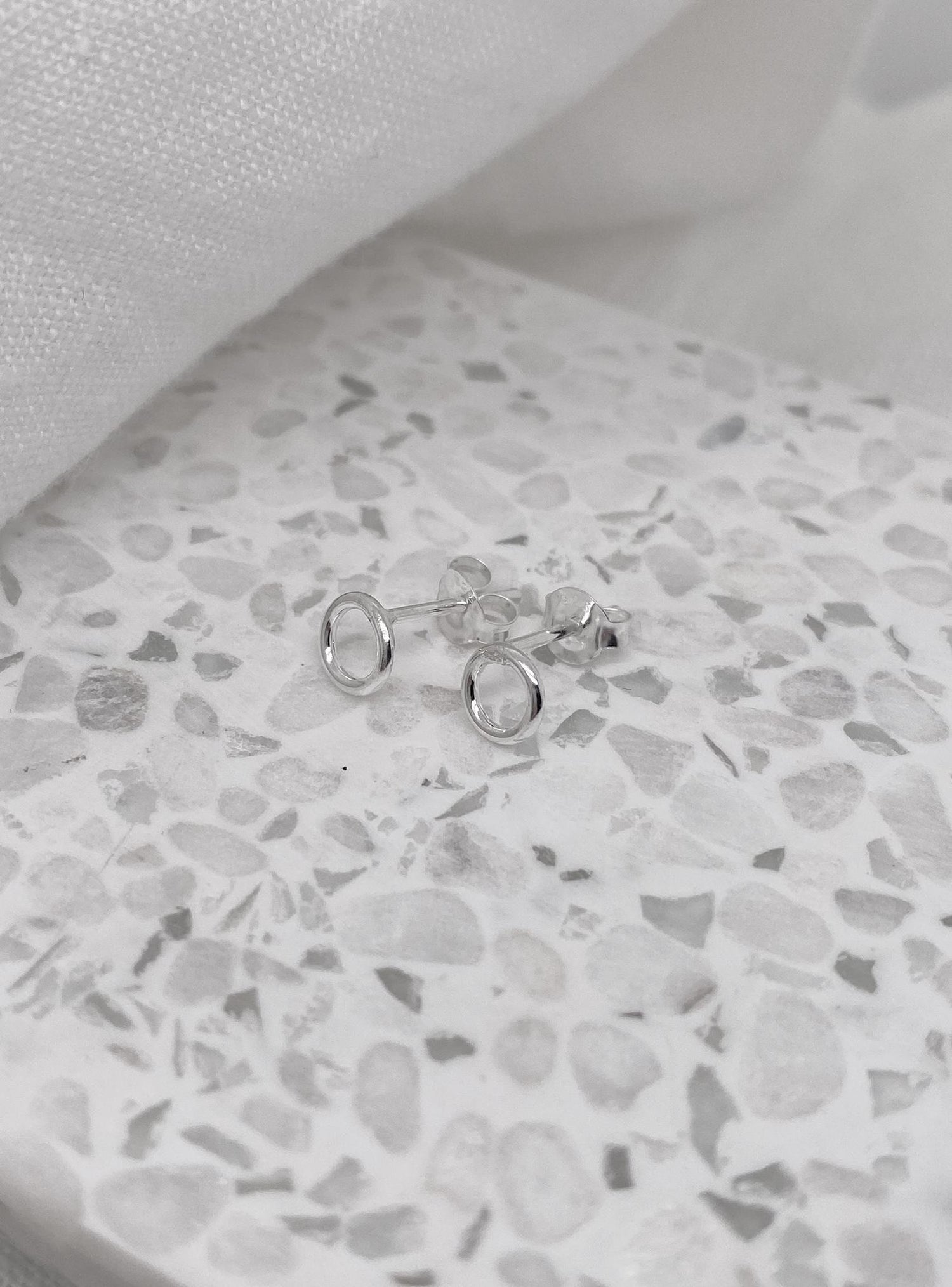 Baby 5mm Circle Stud Earrings in Sterling Silver