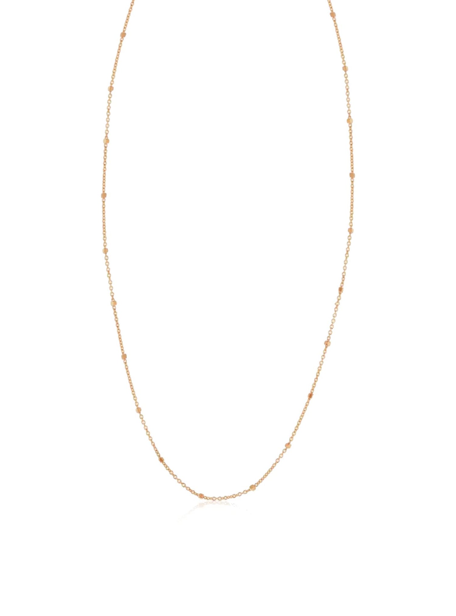 Fine Beaded Ball Satellite Necklace Chain in 9ct Rose Gold