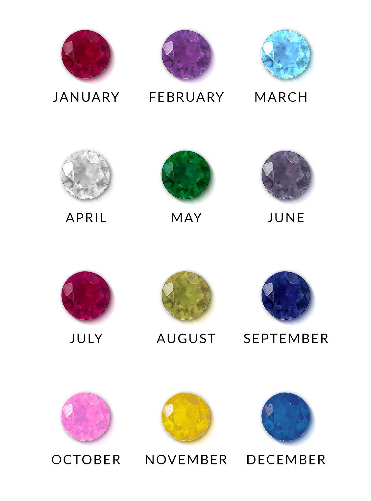 Birthstone Bezel Charms for Sleeper Earrings in 9ct Rose Gold