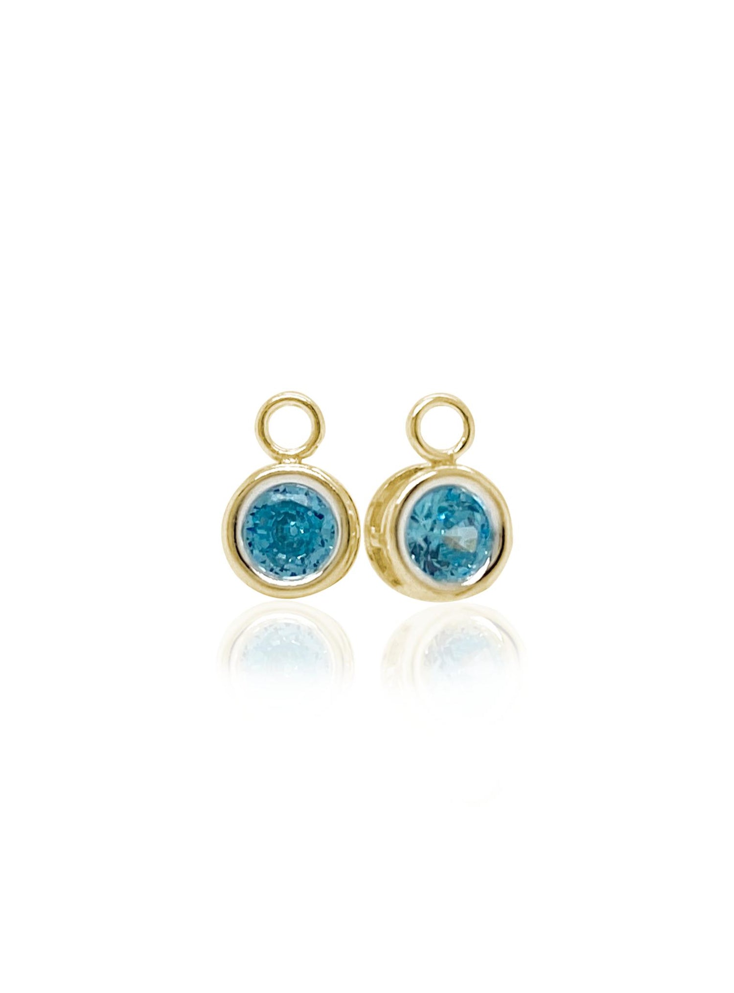 Birthstone Bezel Charms for Sleeper Earrings in 9ct Gold