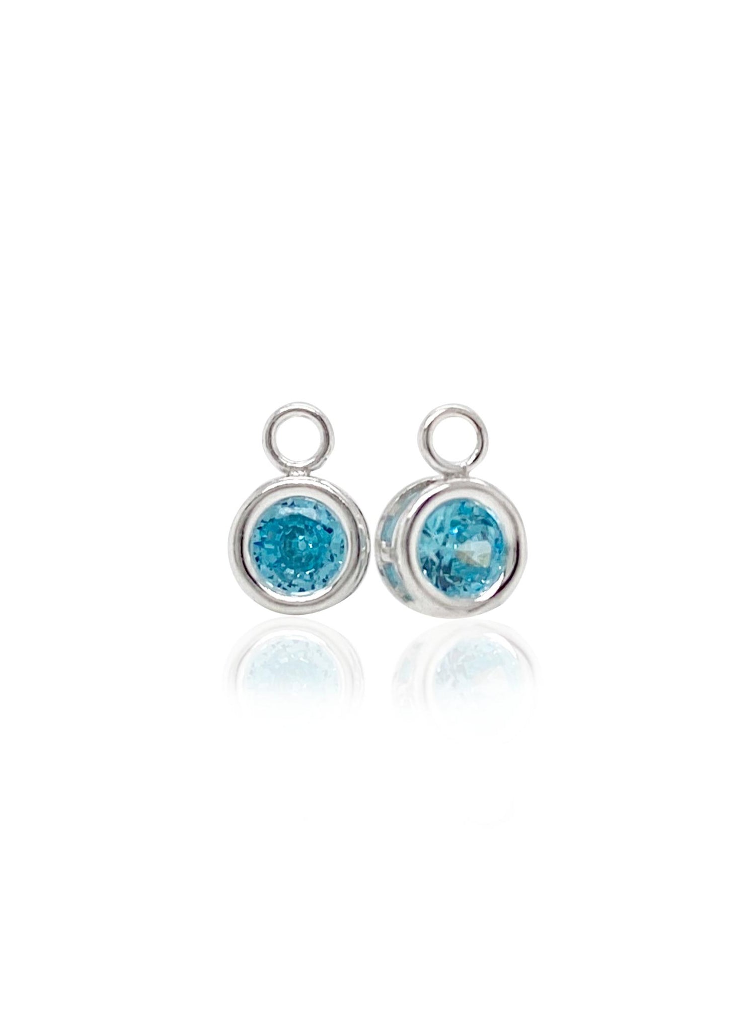 Birthstone Bezel Charms for Sleeper Earrings in Sterling Silver