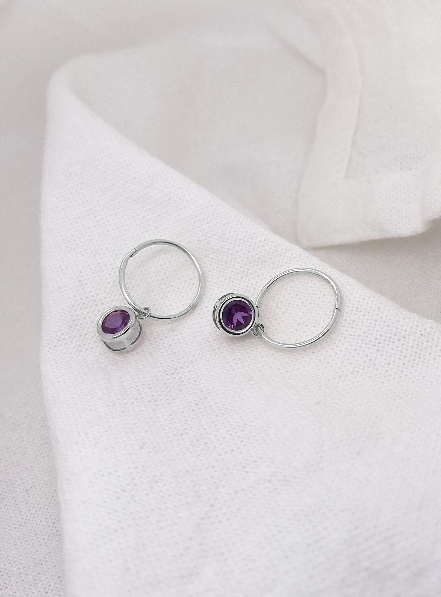 Birthstone Bezel Charms for Sleeper Earrings in Sterling Silver
