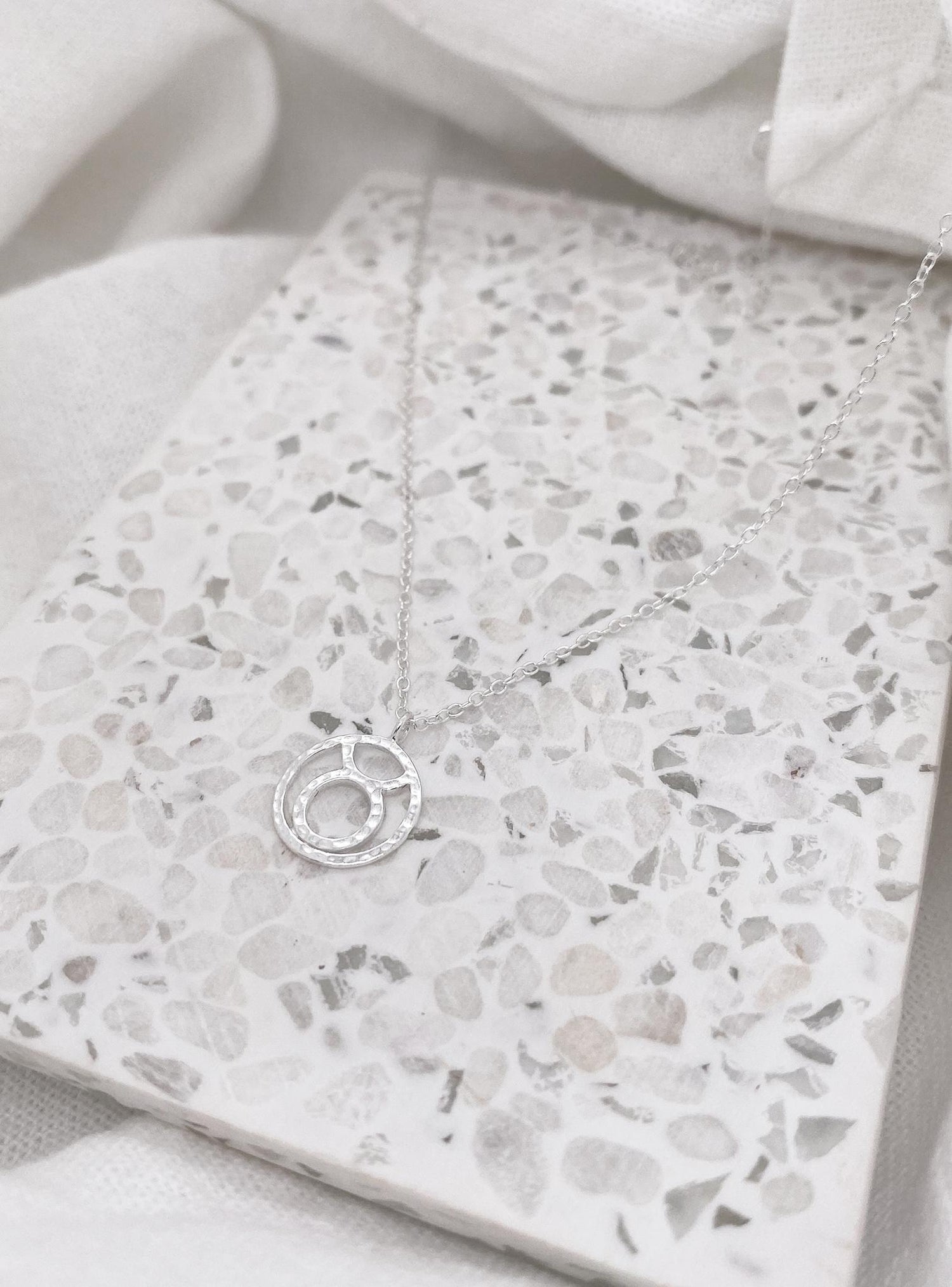 Sterling Silver Modern Zodiac Charm Necklace in Taurus