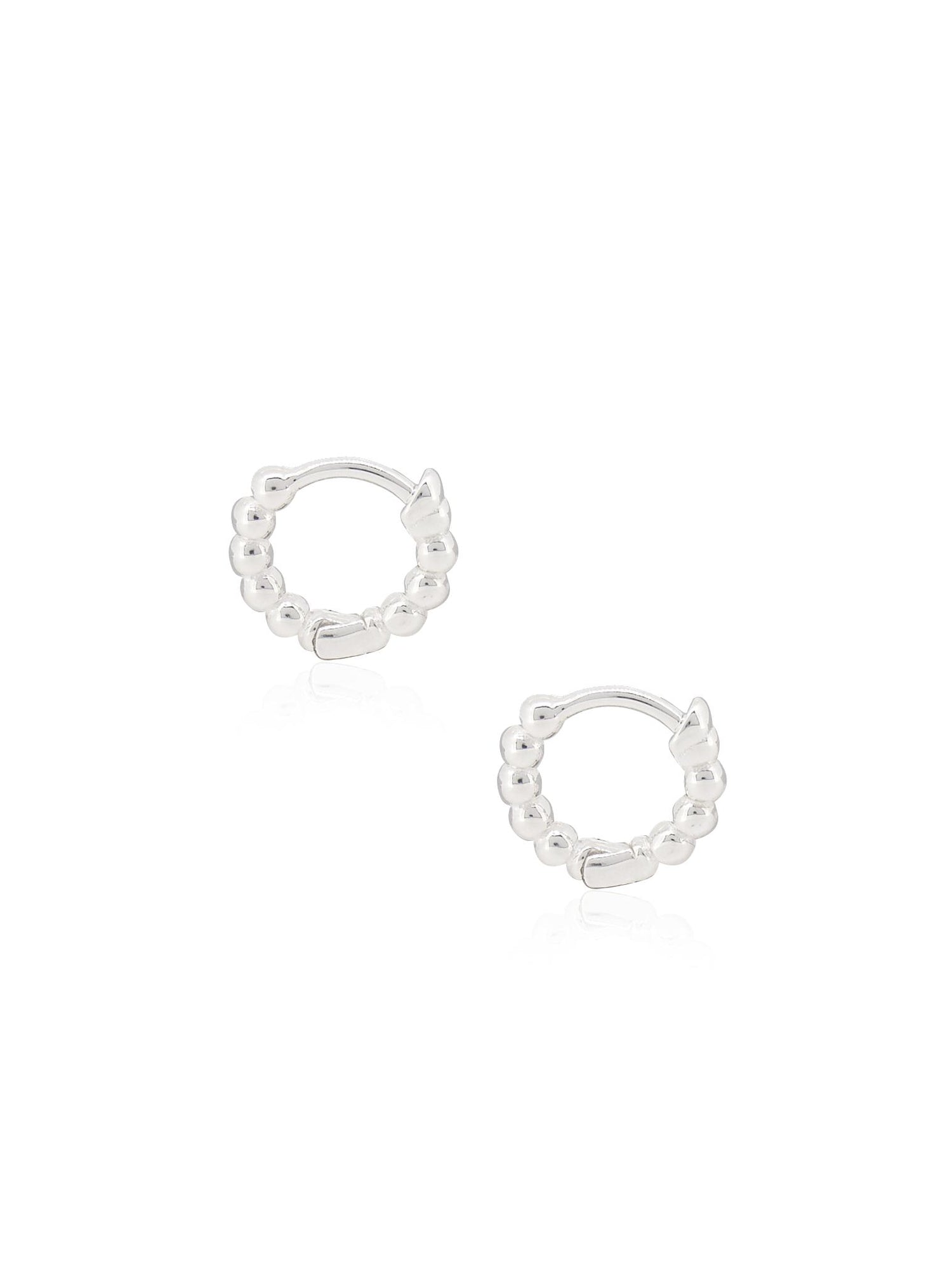 Elise Teenie Tiny Ball Hoop Earrings in Sterling Silver