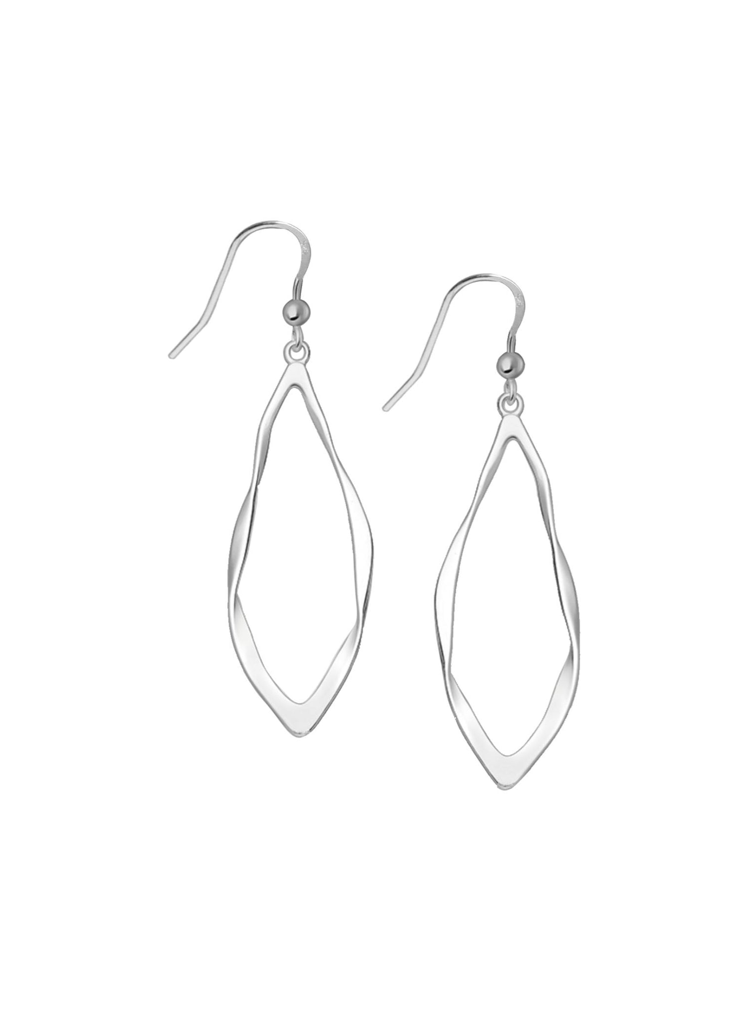 Reagan Twist Charm Drop Earrings in Sterling Silver