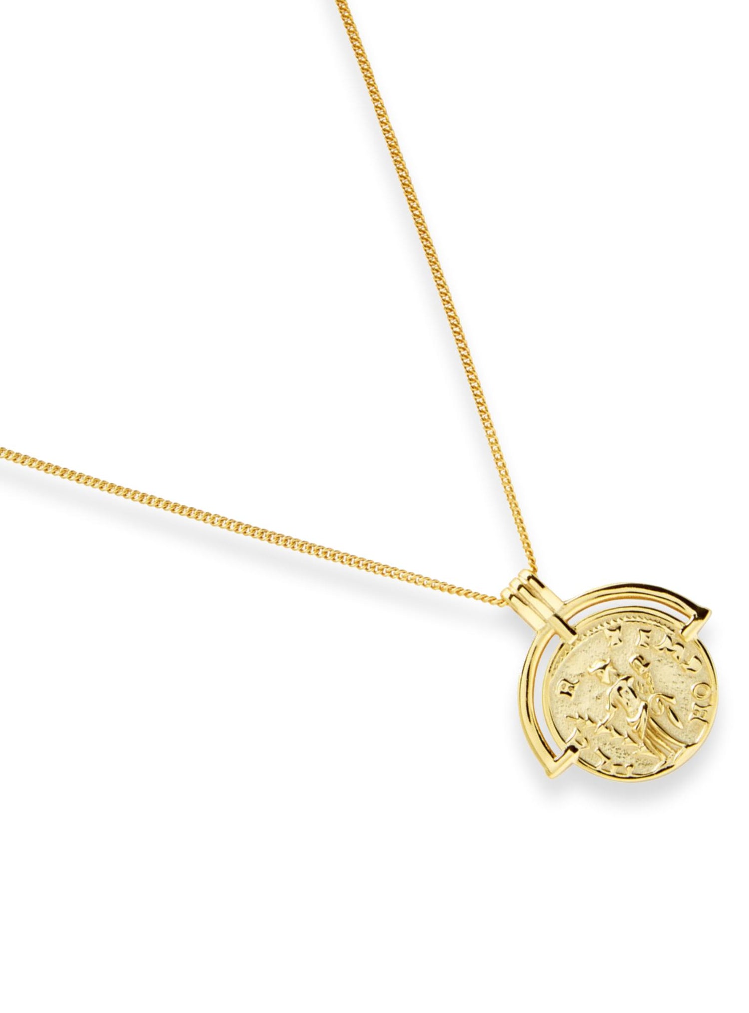 Pastiche Berkley Coin Charm Necklace in Gold