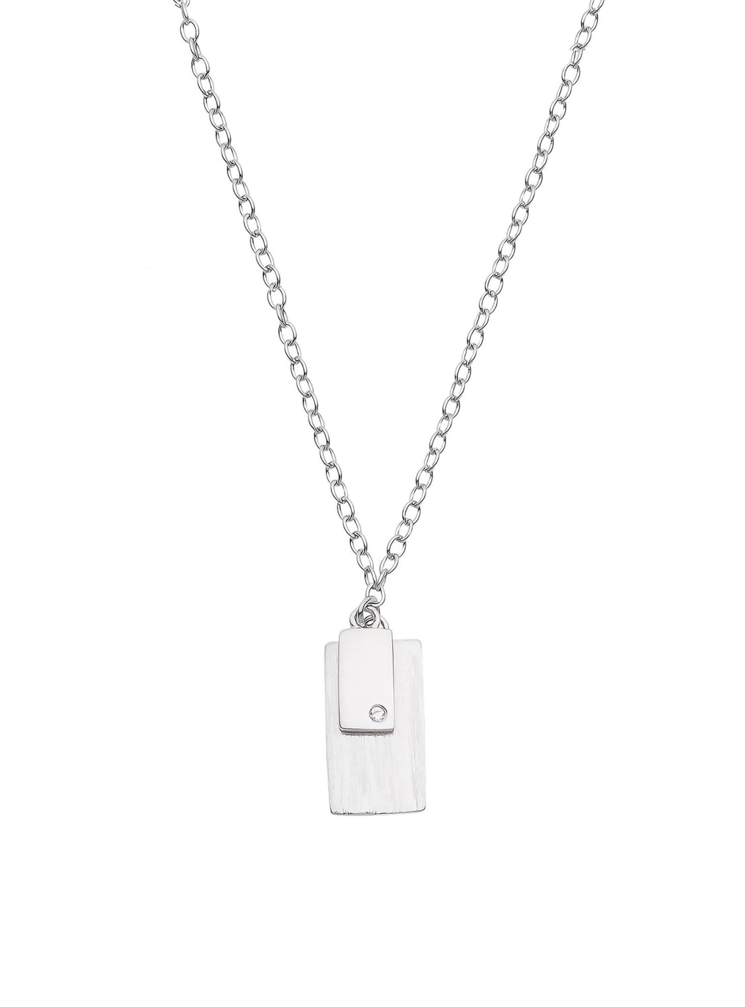 Pastiche Shadow Tag Necklace in Sterling Silver
