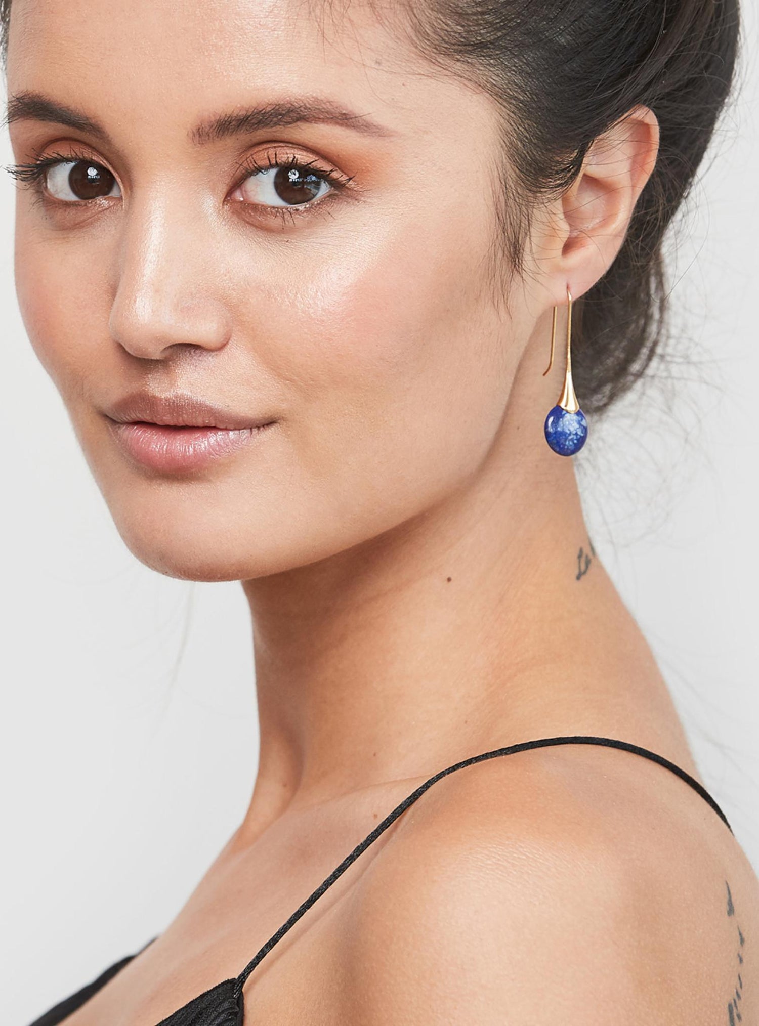 Pastiche Full Moon Earrings in Blue Lapis