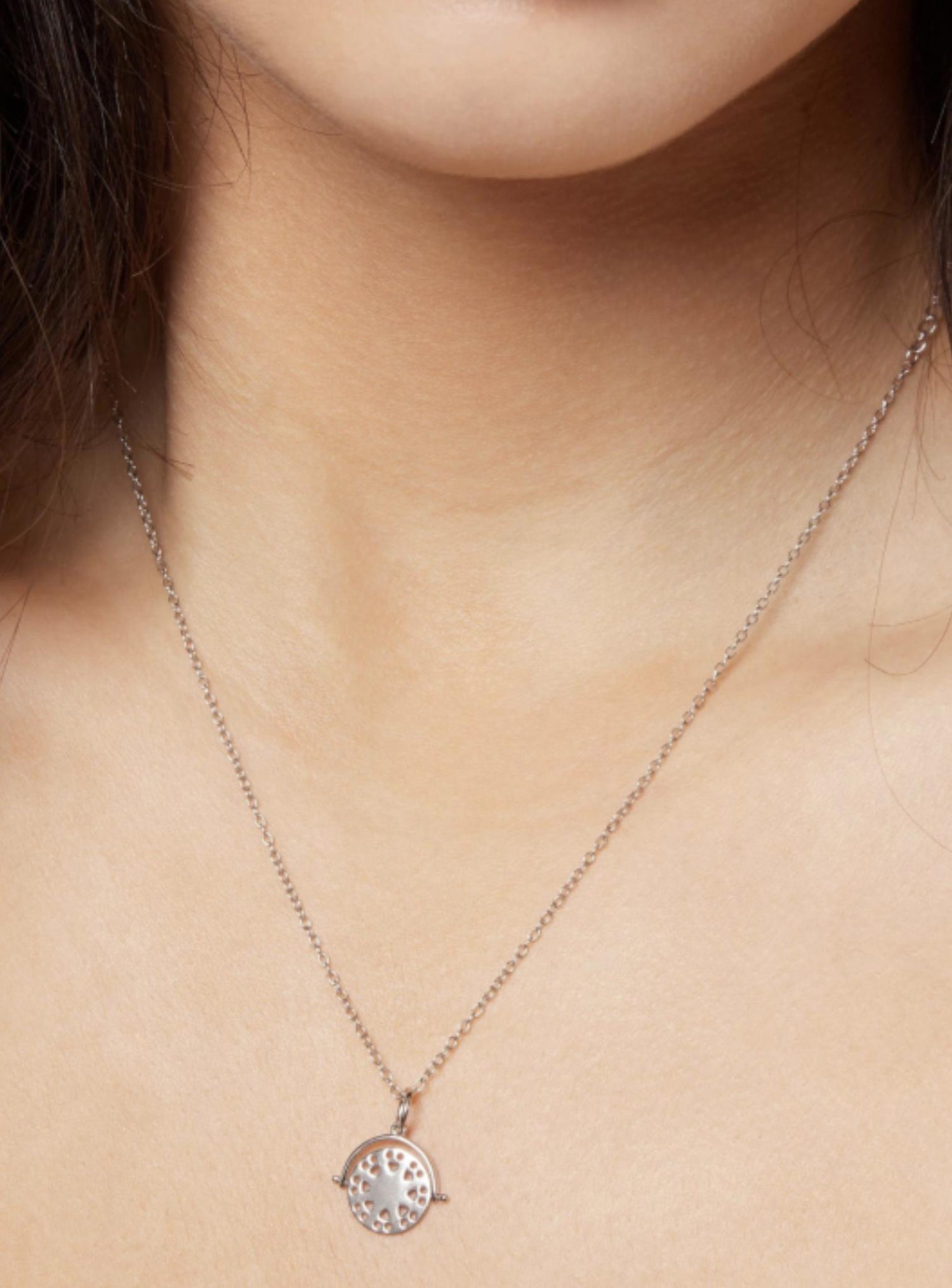 Pastiche Francis Spinner Charm Necklace in Silver