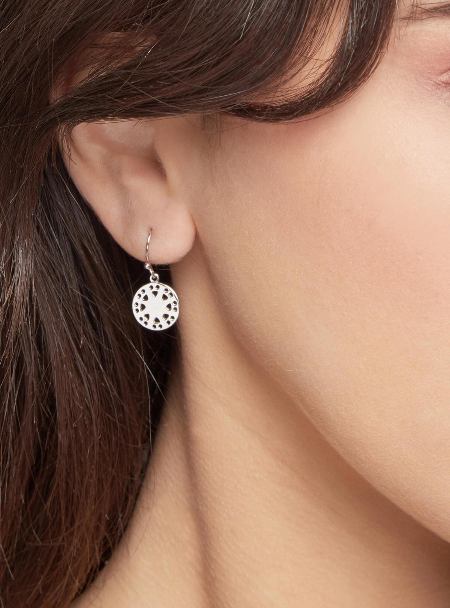 Pastiche Francis Spinner Charm Earrings in Silver