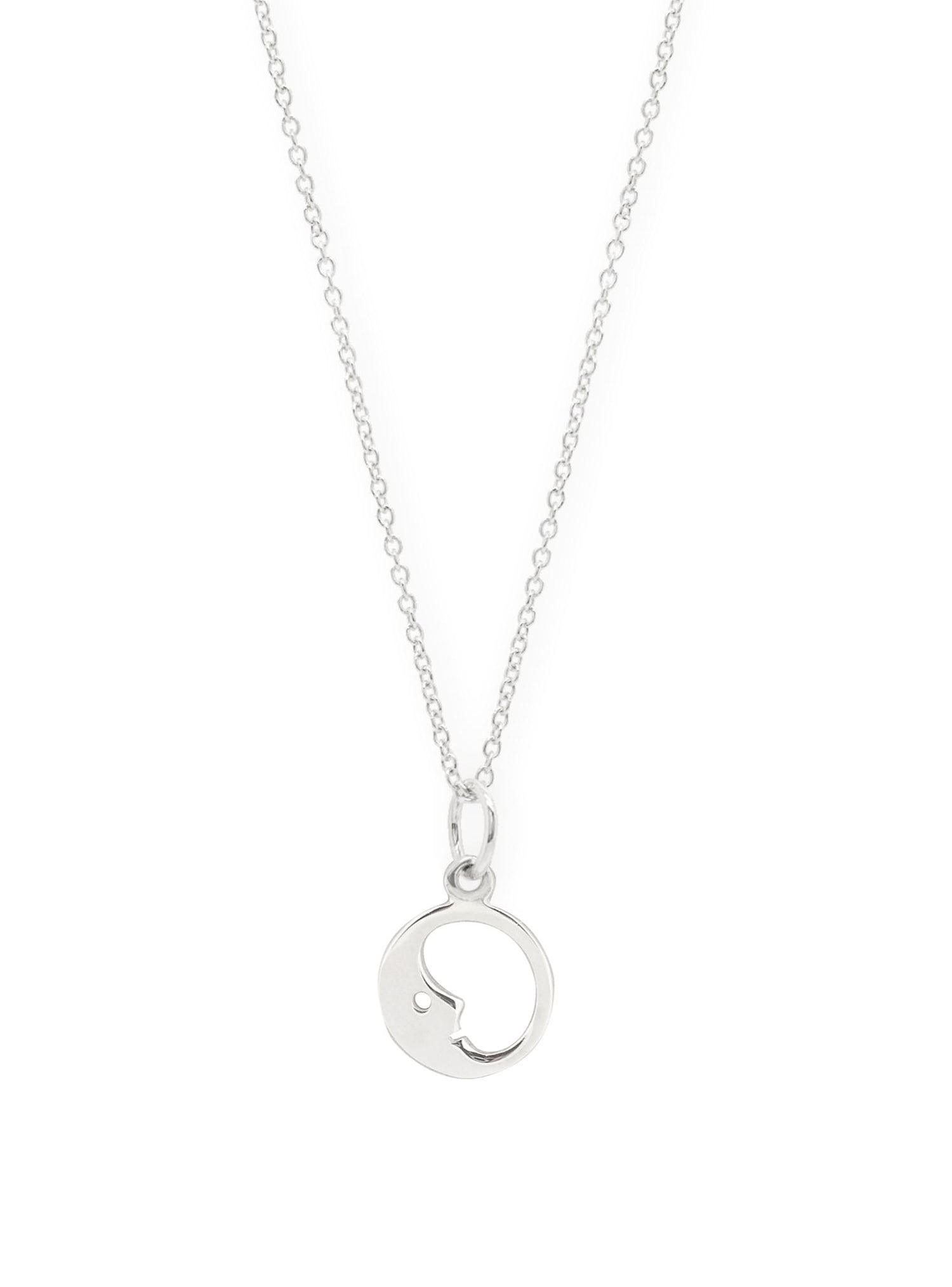 Man in the Moon Charm Necklace in Sterling Silver