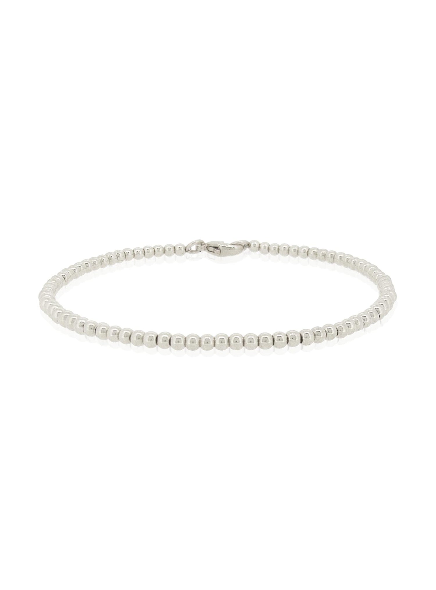 Spherical 3mm Ball Bead Bracelet in Sterling Silver