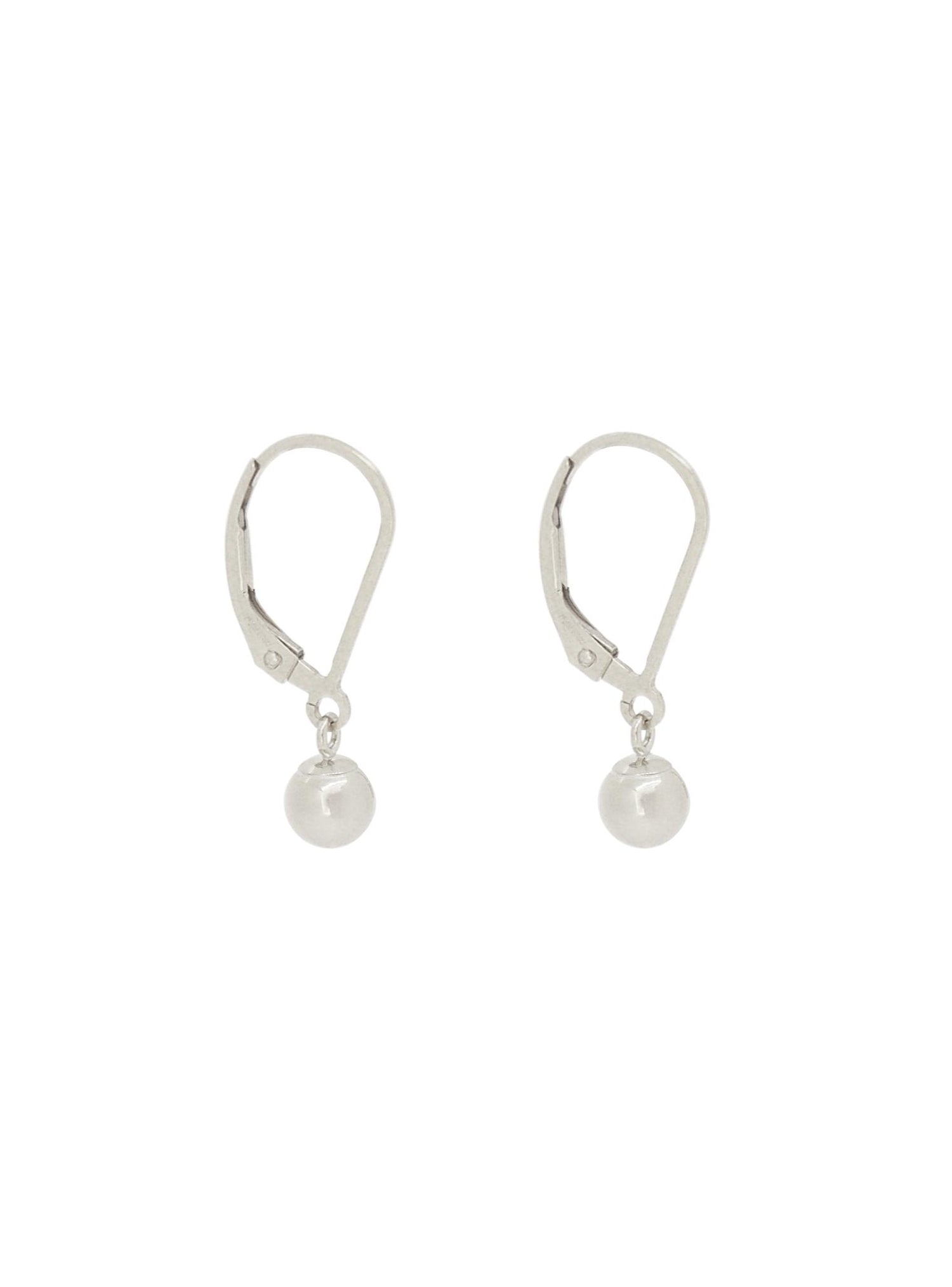 Spherical 4mm Ball Bead Earrings in Sterling Silver