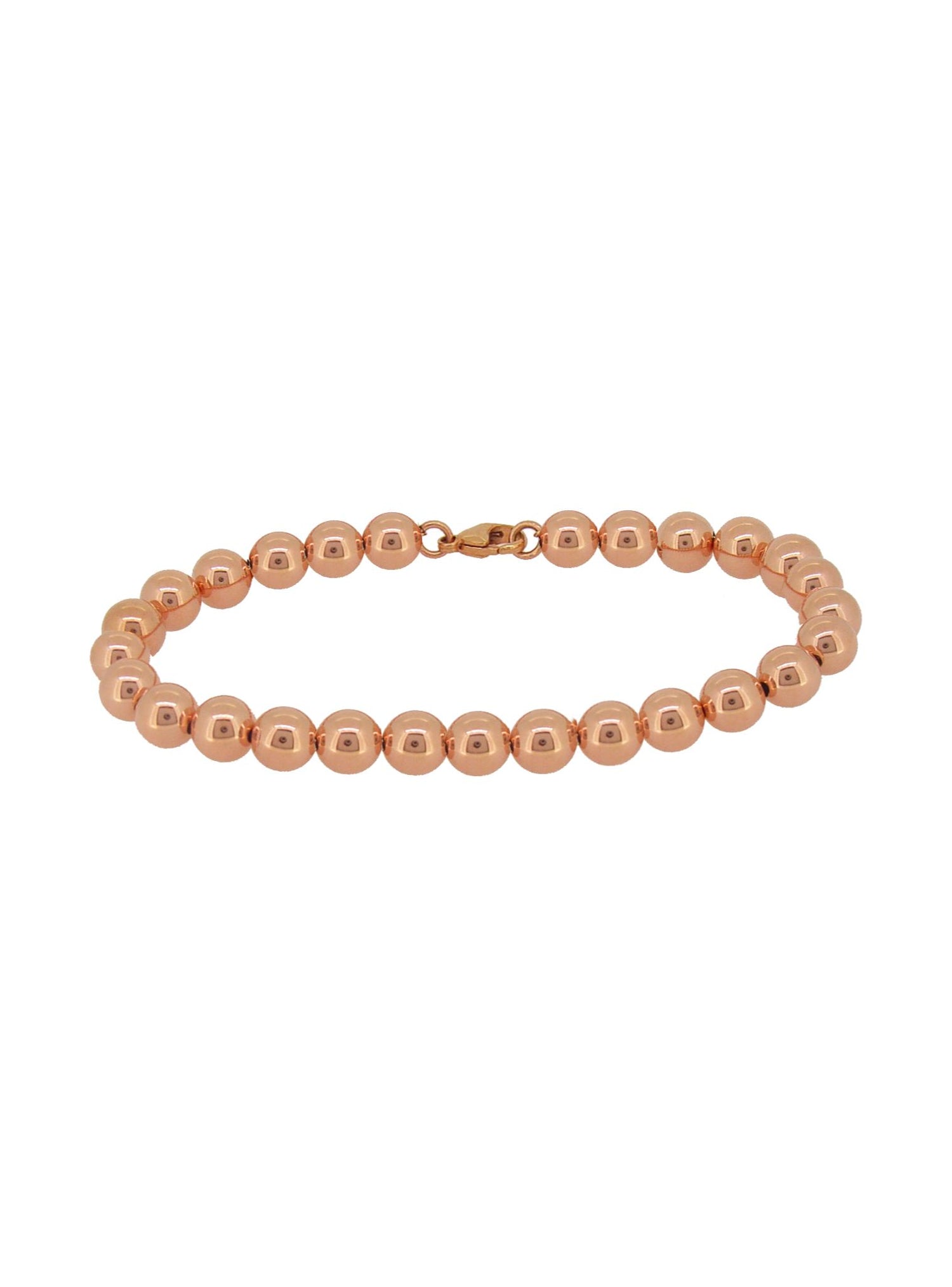 Spherical 5mm Ball Bead Bracelet in 14k Rolled Rose Gold