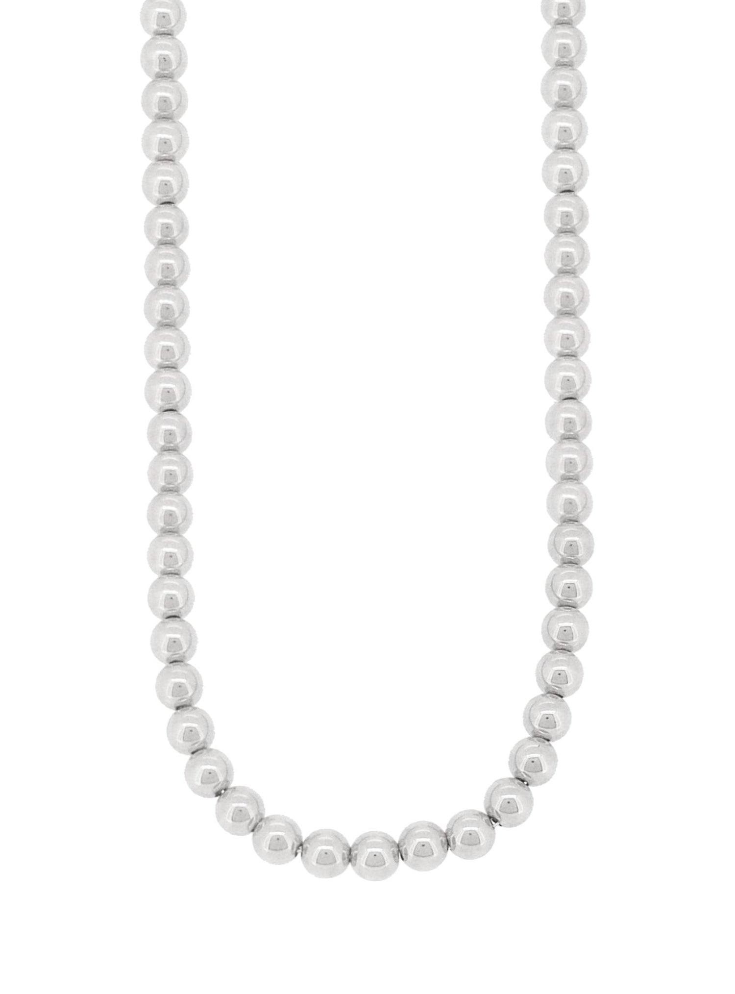 Spherical 5mm Ball Bead Necklace in Sterling Silver