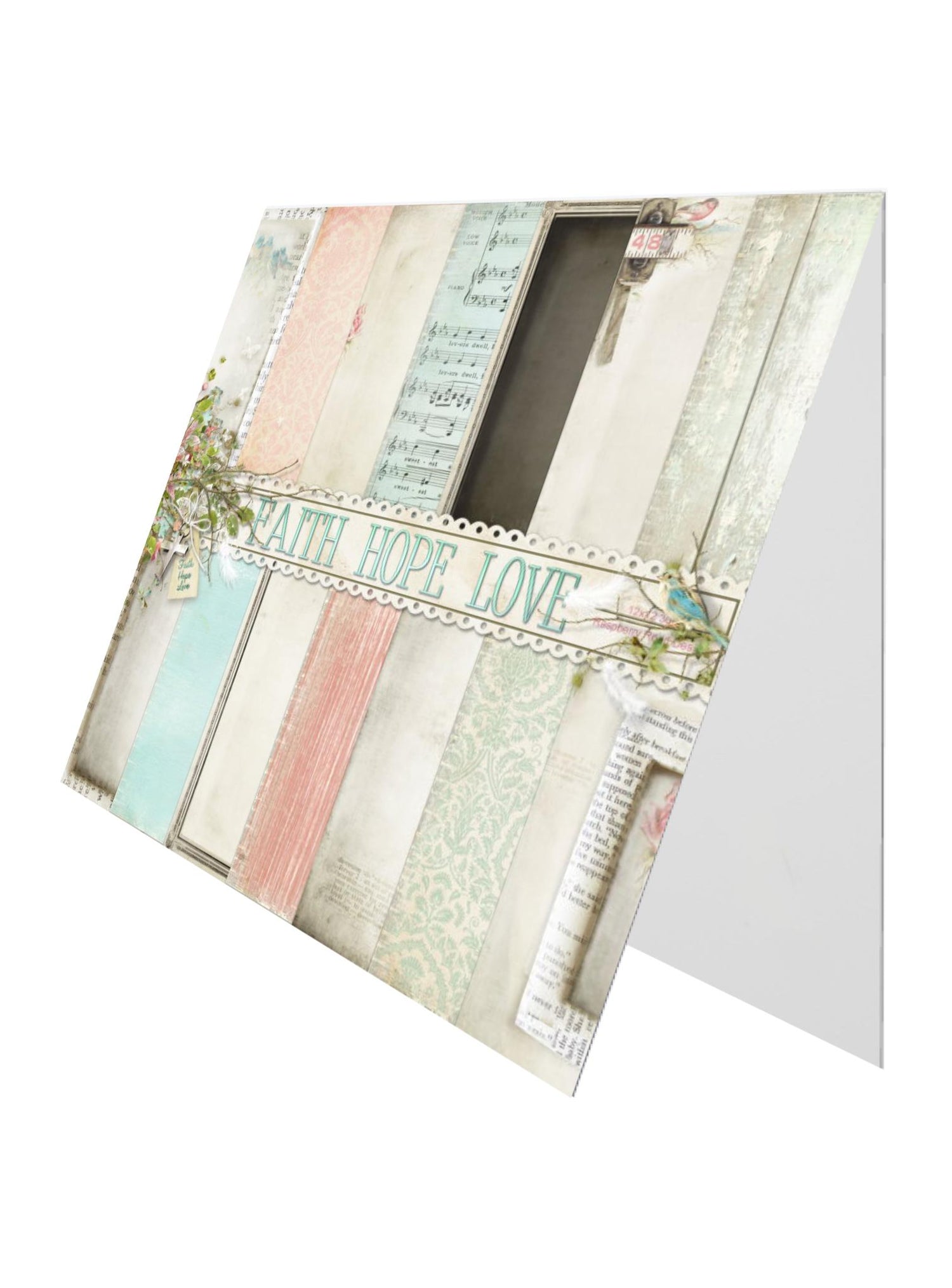 Greeting Gift Card Folded Faith Hope Love
