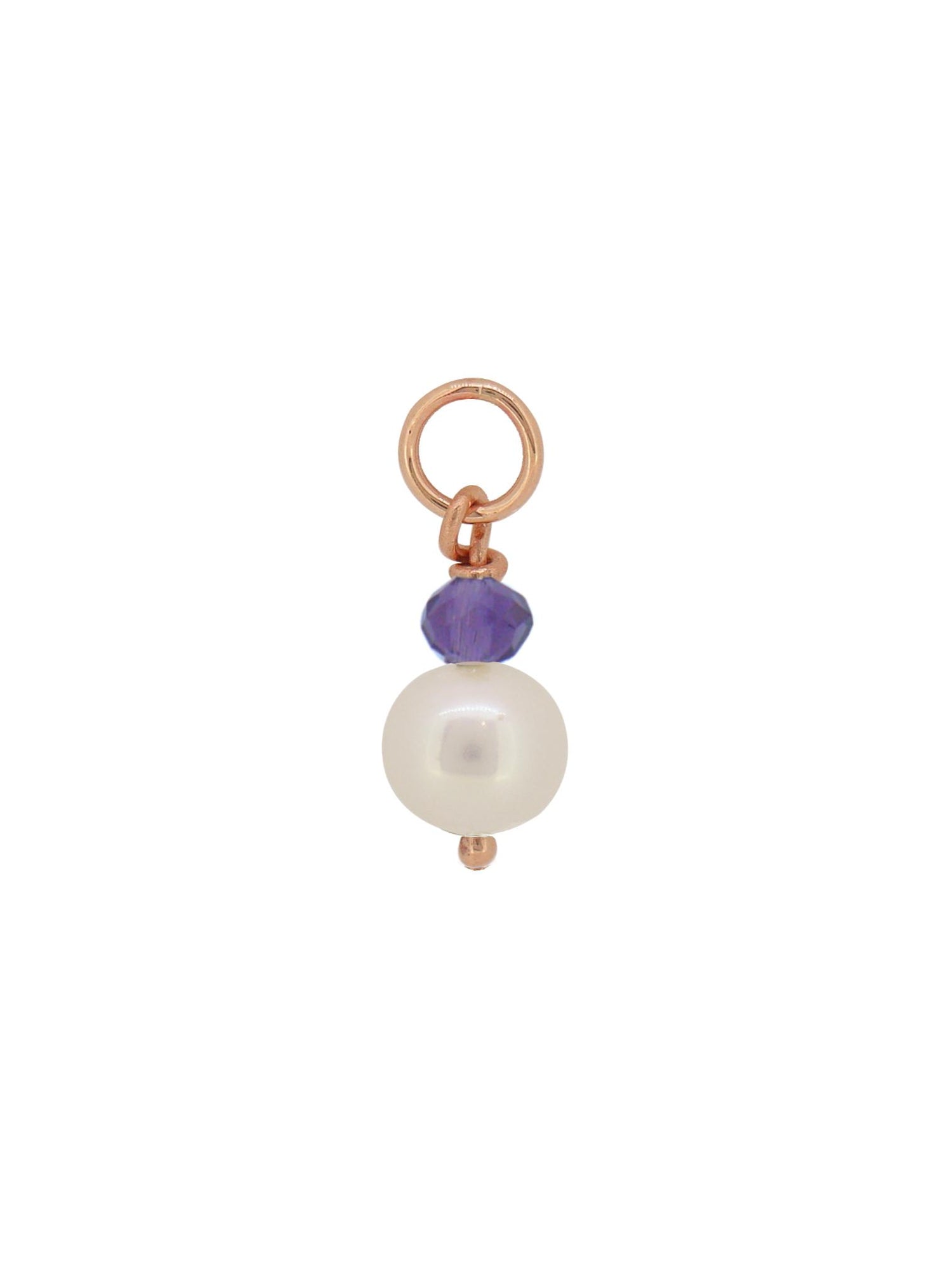 Coco Pearl and Amethyst Drop Charm in 9ct Rose Gold