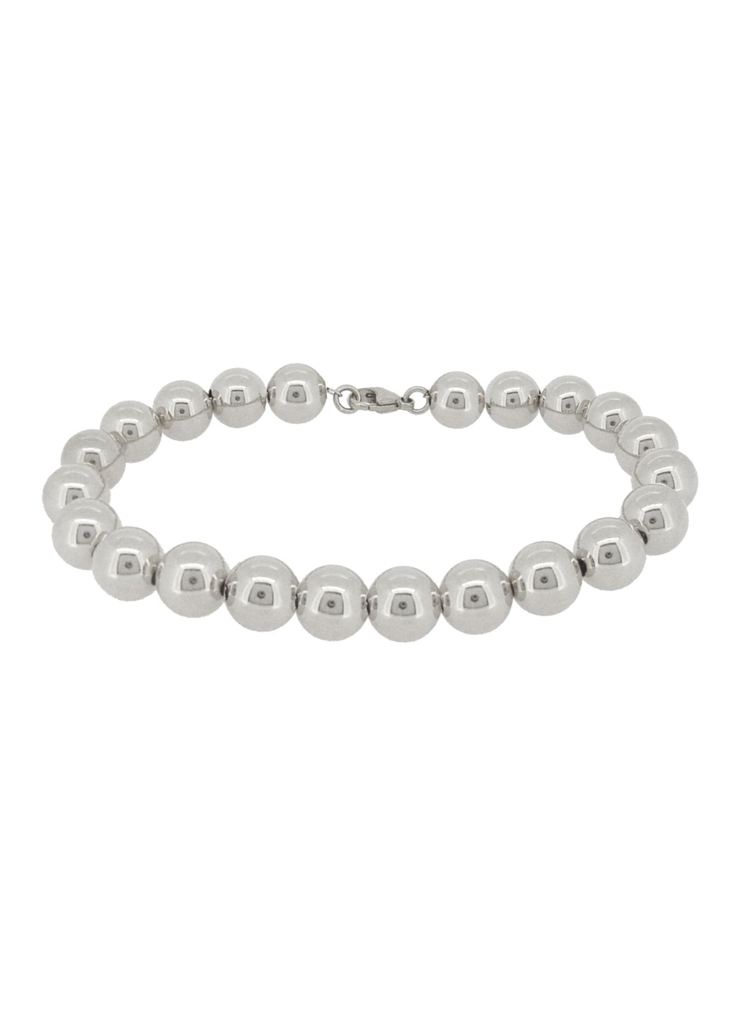 Spherical 8mm Ball Bead Bracelet in Sterling Silver