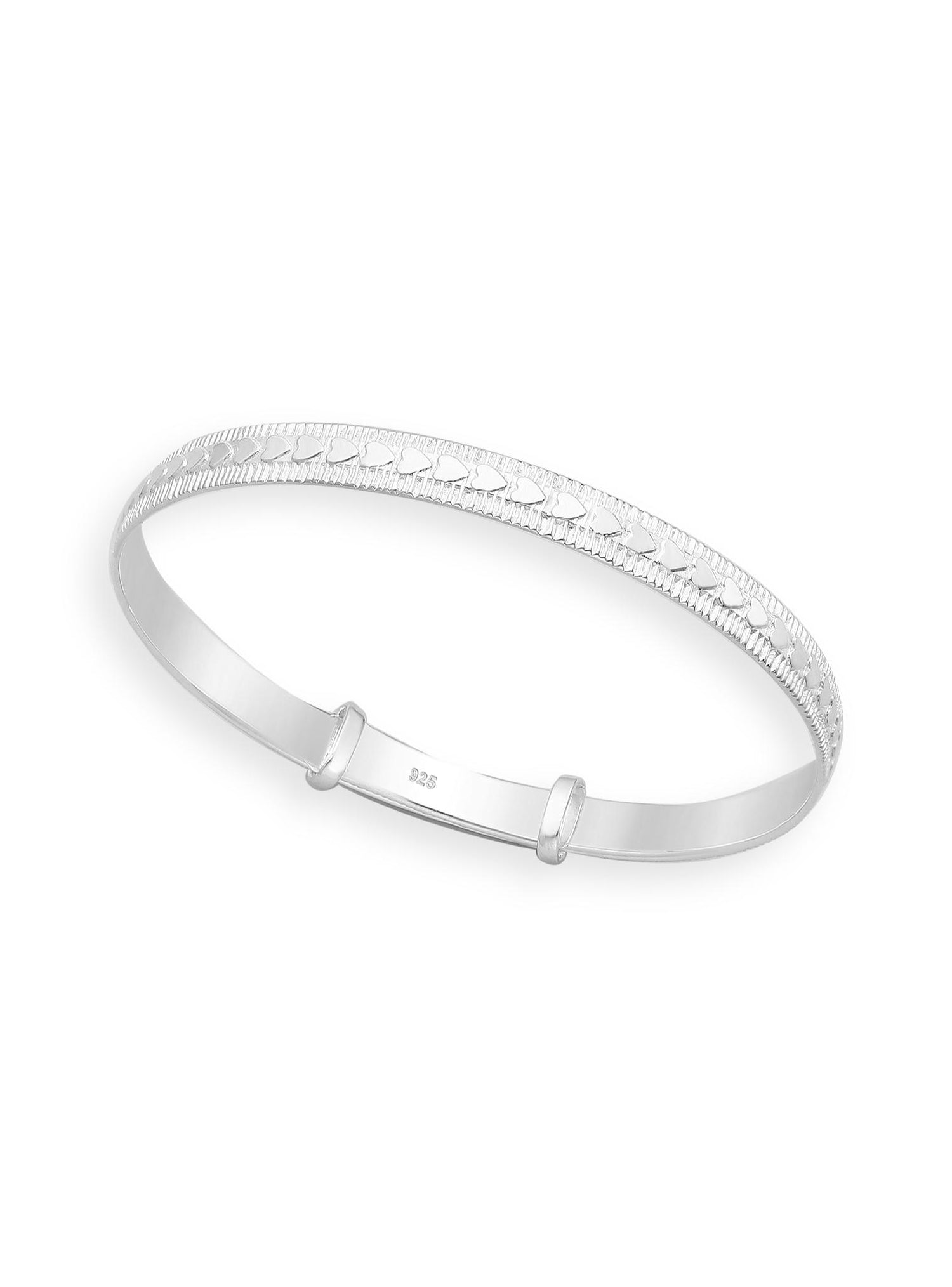 Love Hearts Expanding Baby Bangle in Sterling Silver