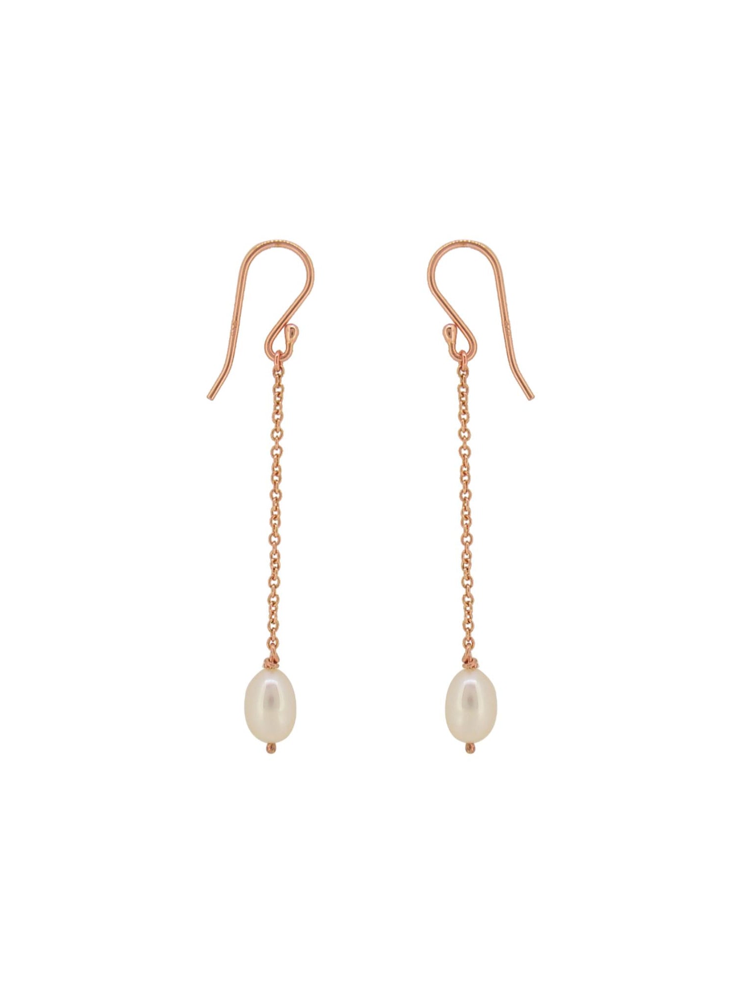 Coco Pearl Dangle Earrings in 9ct Rose Gold