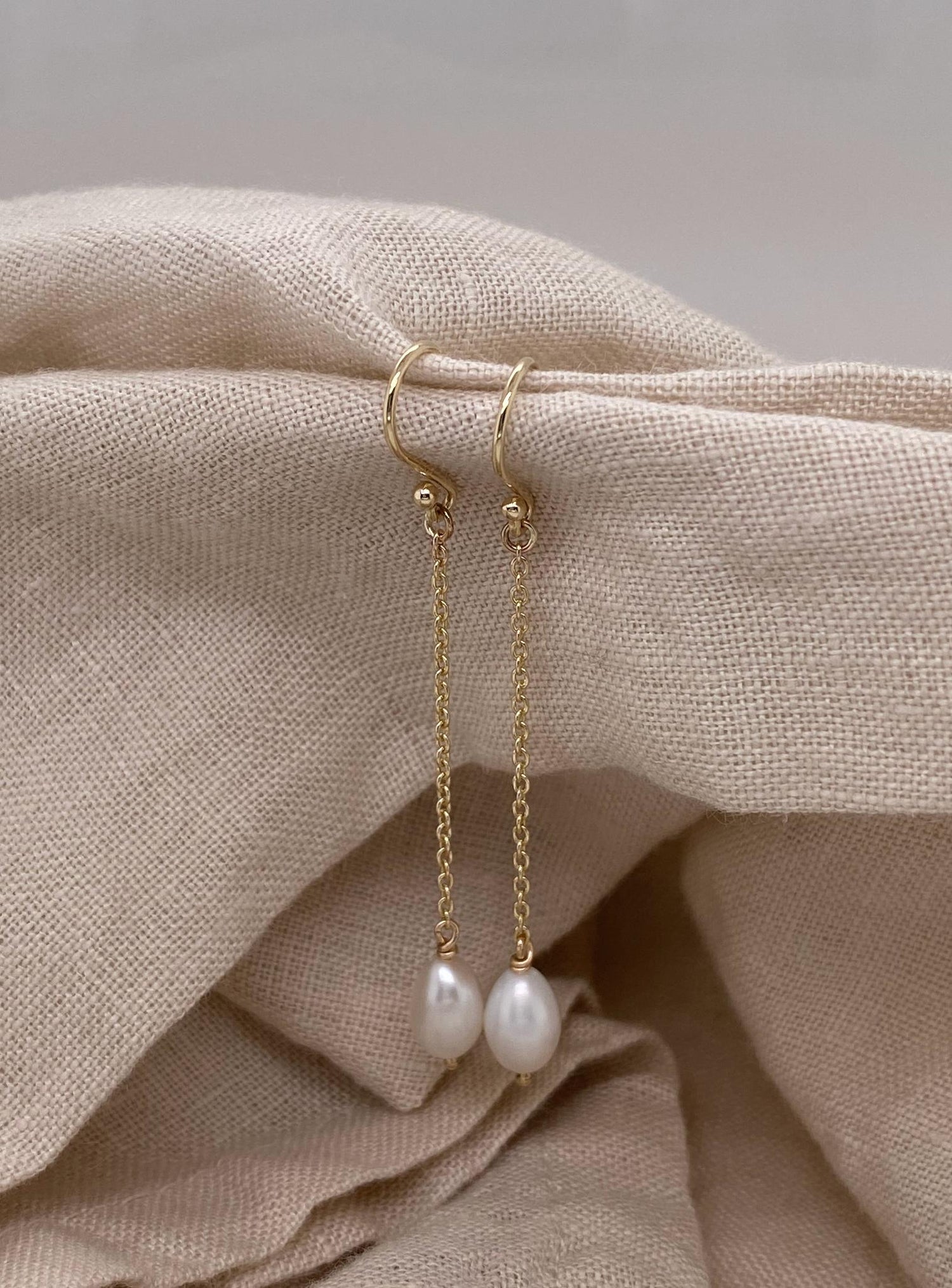 Coco Pearl Dangle Earrings in 9ct Gold