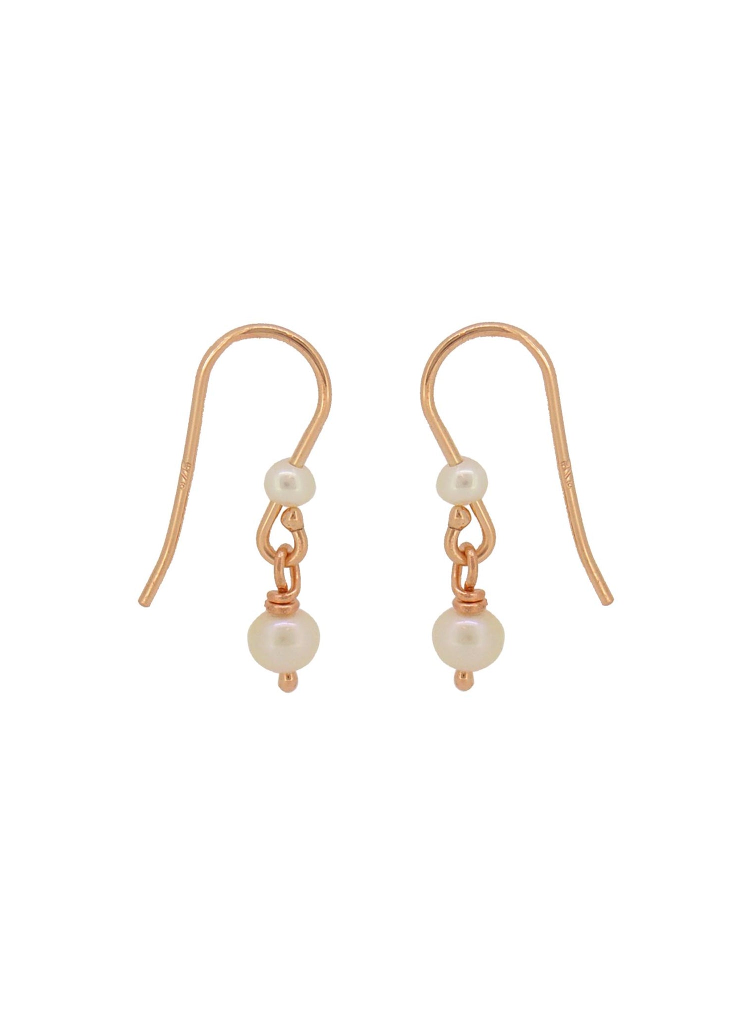 Coco Small Pearl Drop Earrings in 9ct Rose Gold