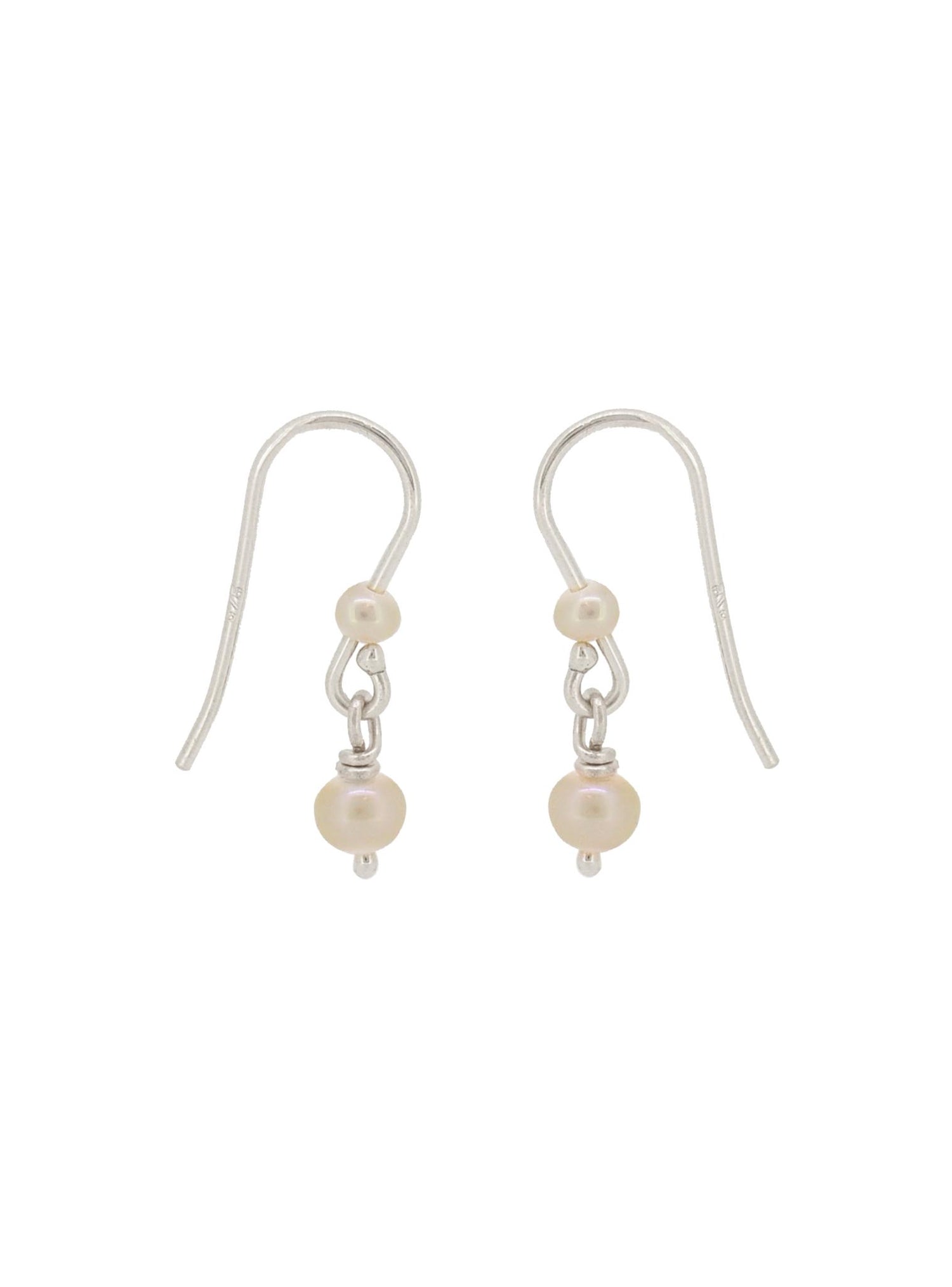 Coco Small Pearl Drop Earrings in Sterling Silver
