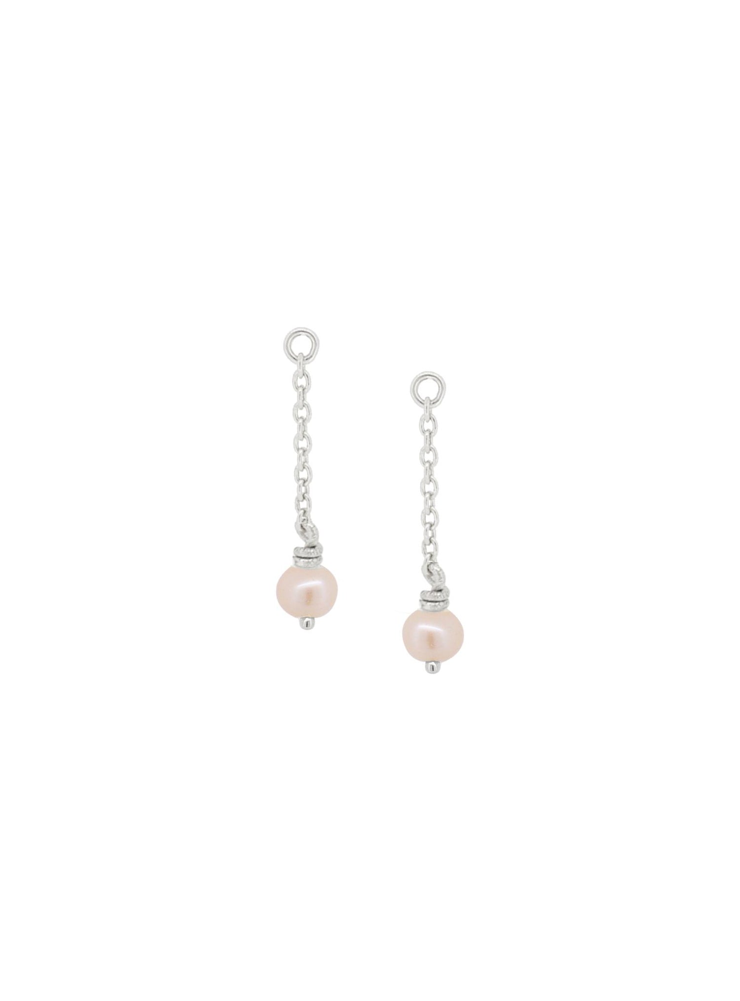 Coco Small Pearl Dangle Sleeper Earring Charms in Sterling Silver