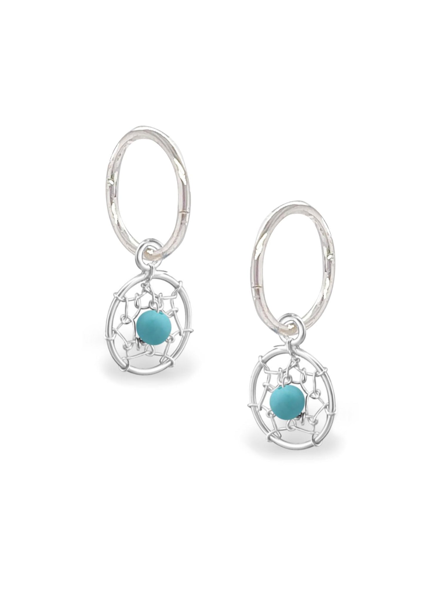 Dream Catcher Charms and Sleeper Earrings in Sterling Silver