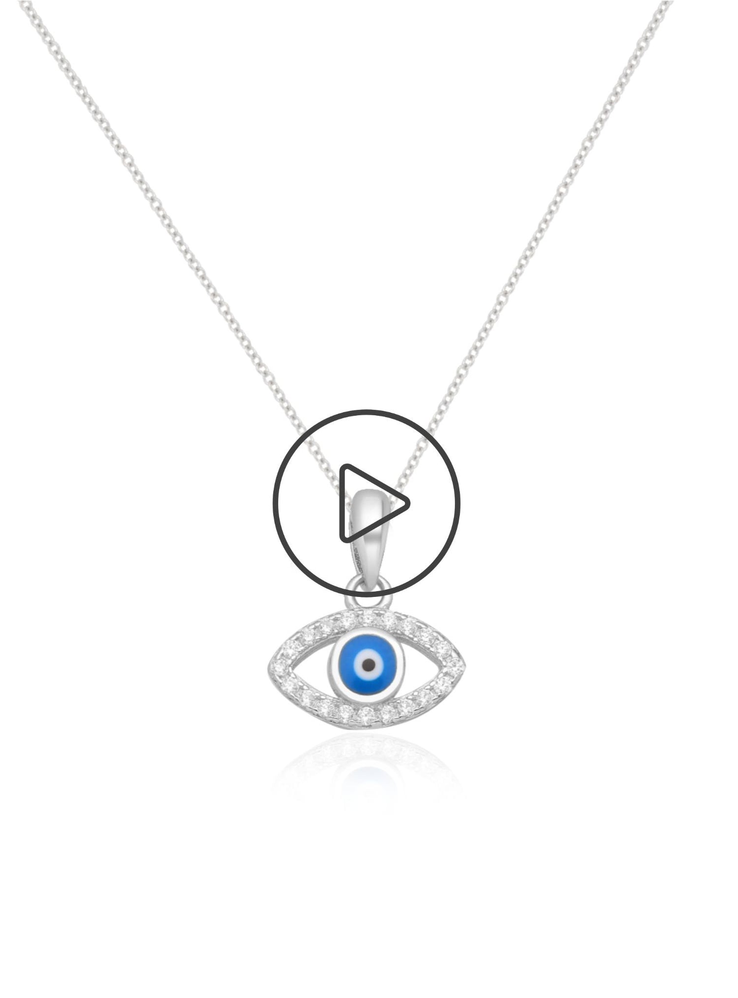 Lucky Protection Evil Eye Charm Necklace in Cz