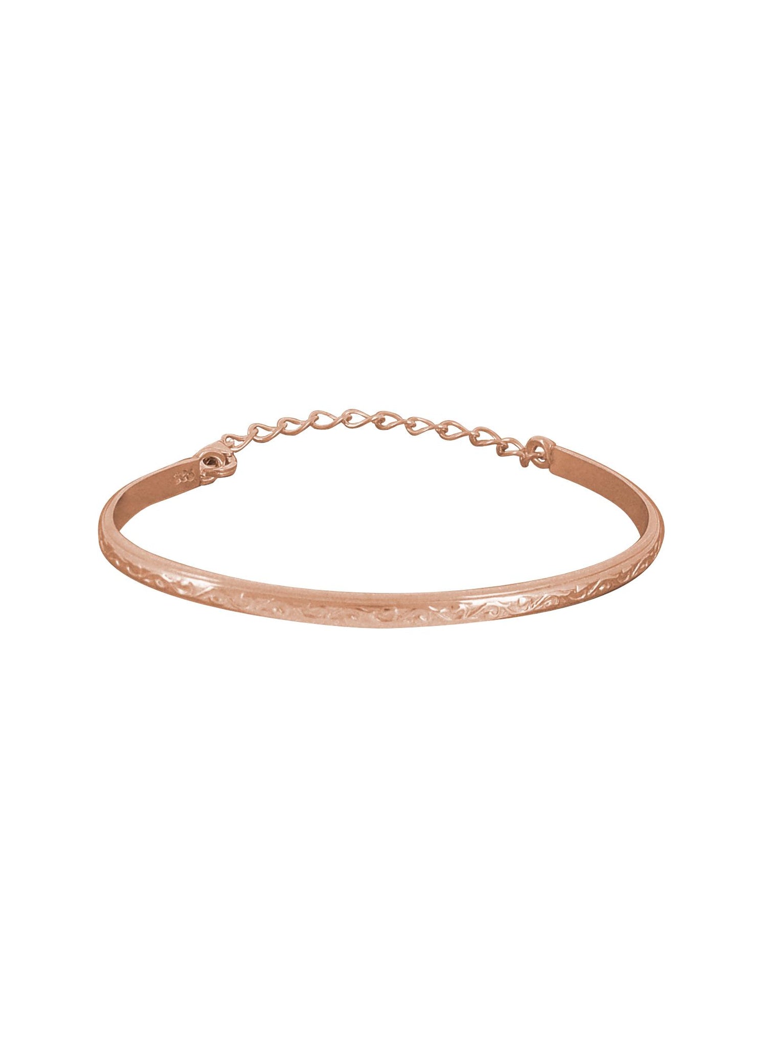 Filigree Embossed Cuff Bangle in 9ct Rose Gold