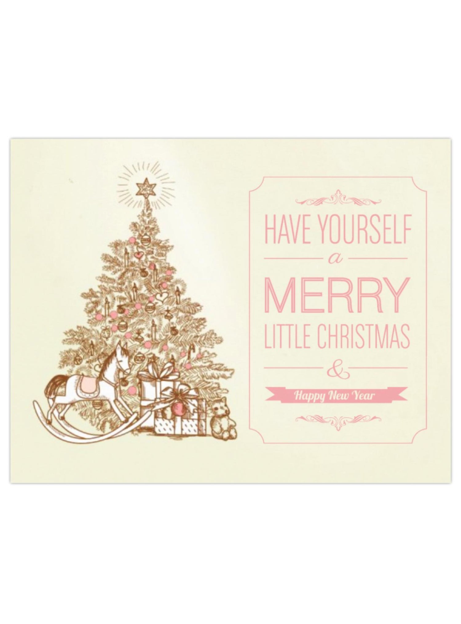 Greeting Gift Card Folded Merry Little Christmas