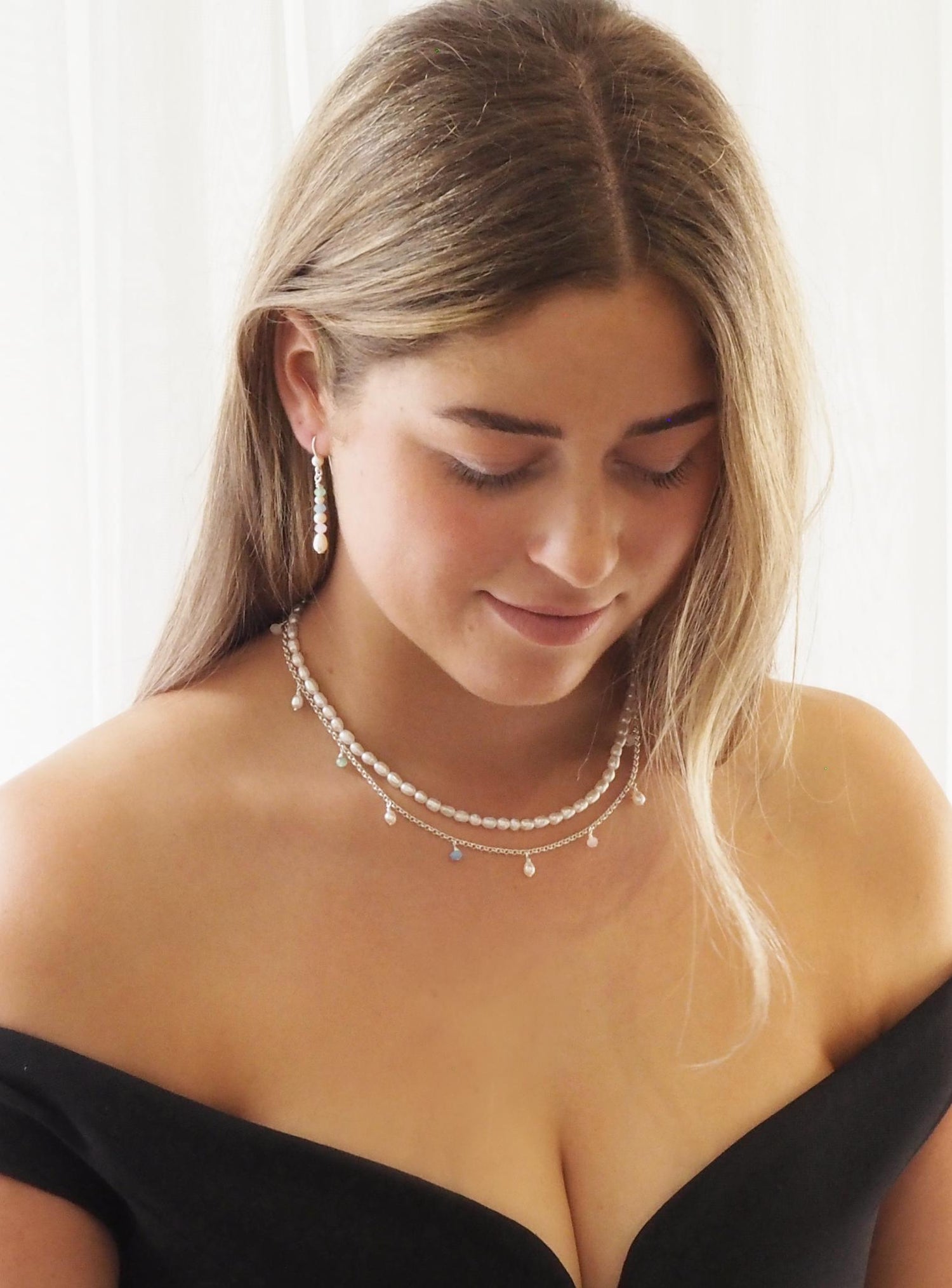 Coco Freshwater Pearl Choker Necklace in Natural White
