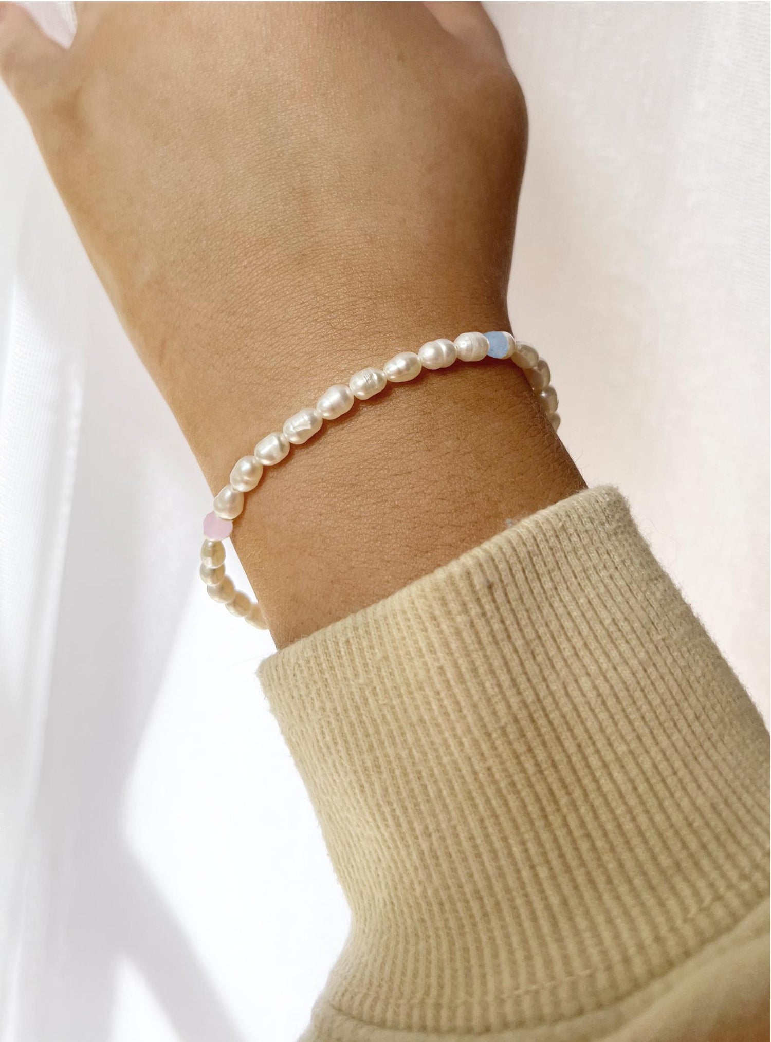 Coco Small to Xl Adult Sizes Ocean Gemstone and Pearl in Bracelet