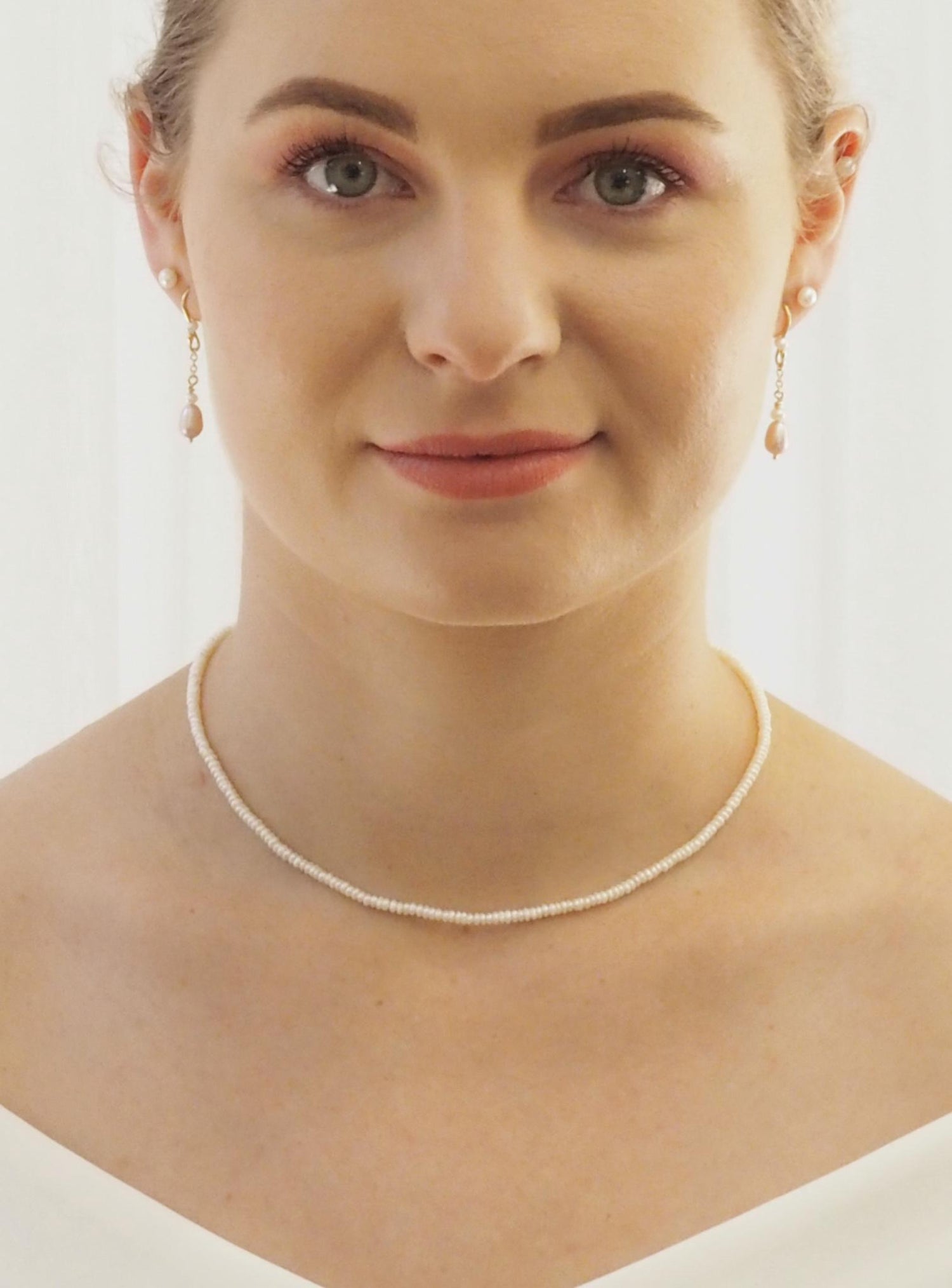 Coco Teenie Tiny Freshwater Seed Pearl Choker in Necklace