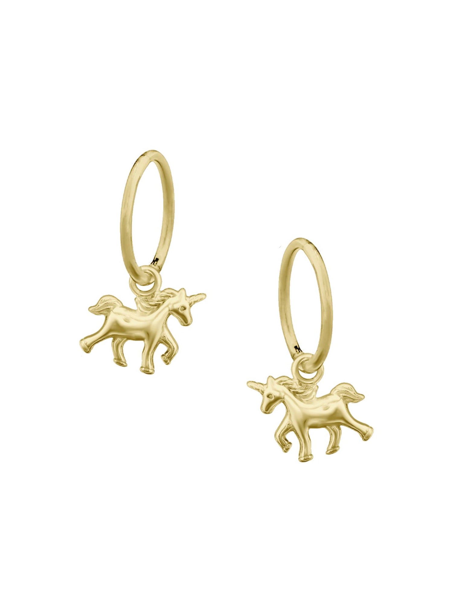 Tiny Unicorn Charms for Sleeper Earrings in 9ct Gold
